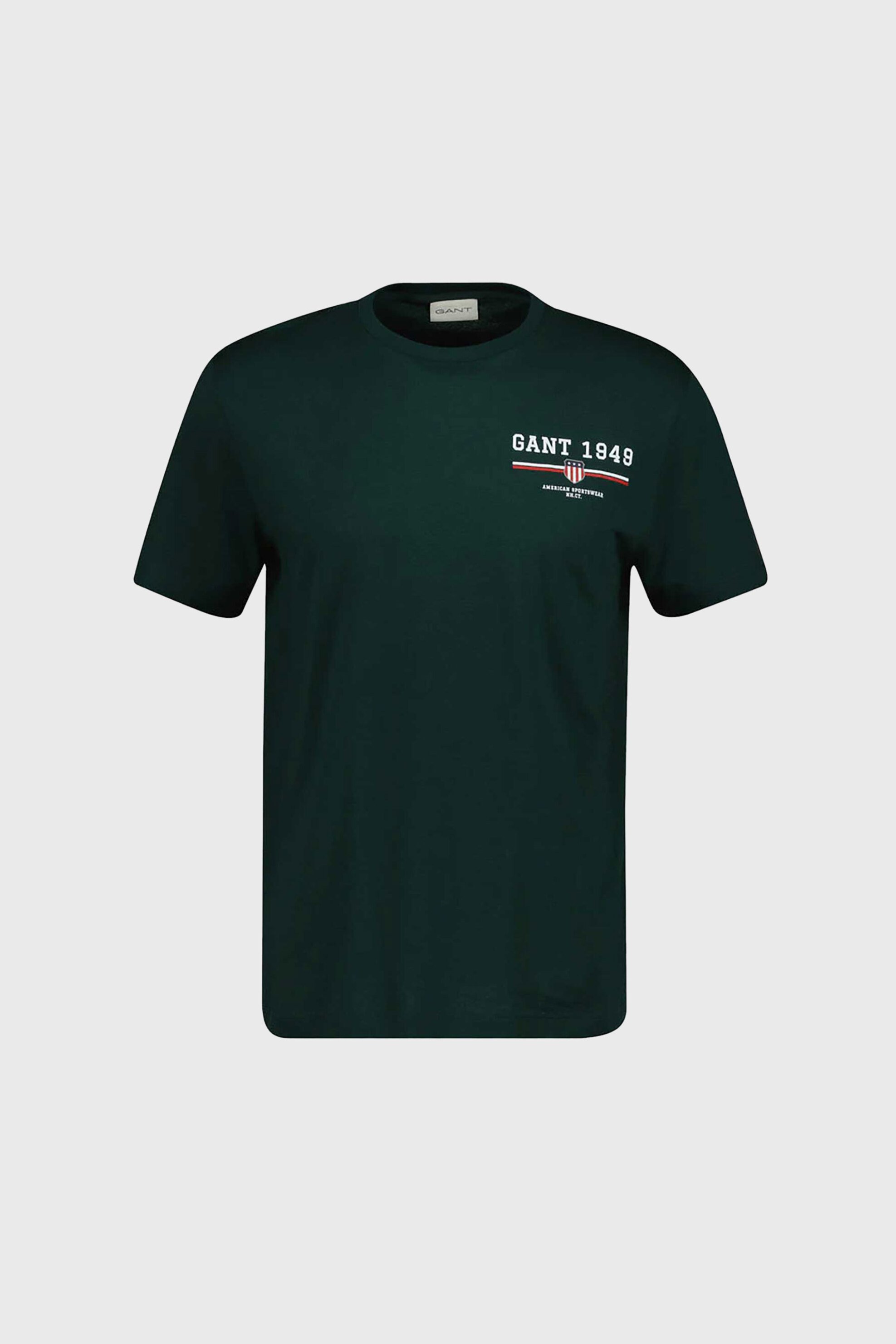 Gant ανδρικό T-shirt με logo print Regular Fit - 2067044 Πράσινο Σκούρο