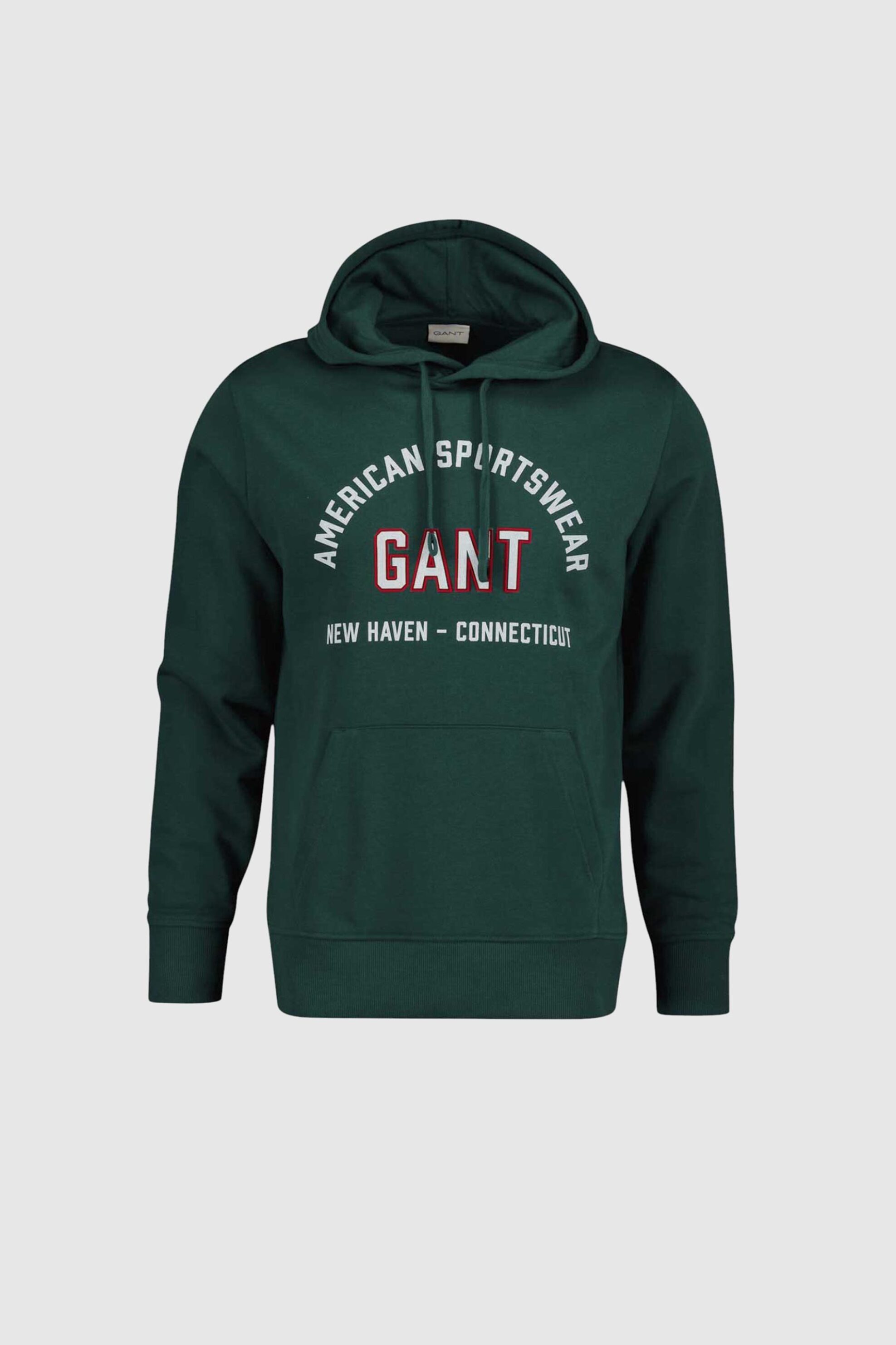 Gant ανδρική μπλούζα φούτερ με κουκούλα και graphic logo Regular Fit - 2067090 Πράσινο Σκούρο