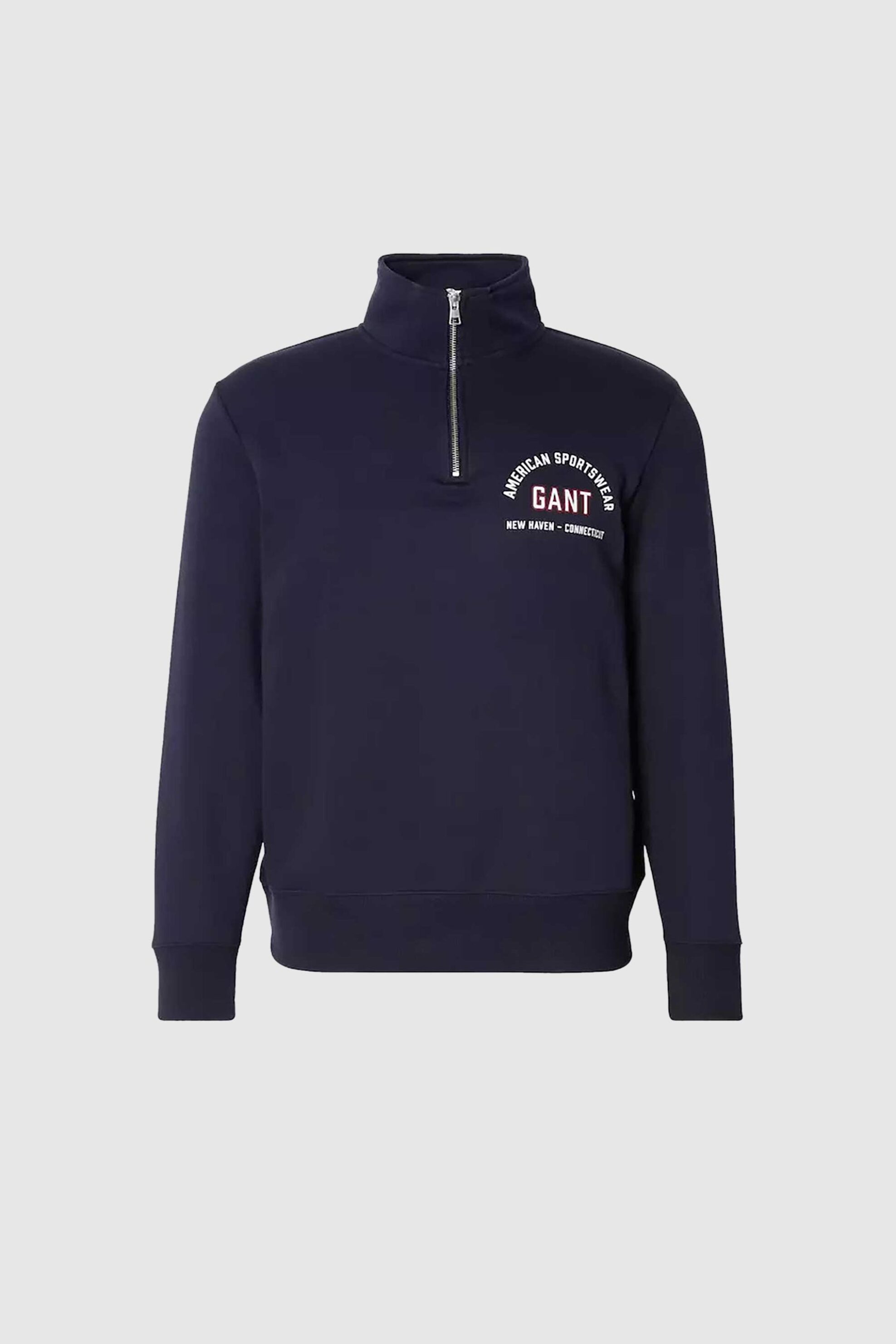 Gant ανδρική μπλούζα φούτερ με graphic logo και 1/2 φερμουάρ Regular Fit - 2067091 Μπλε Σκούρο