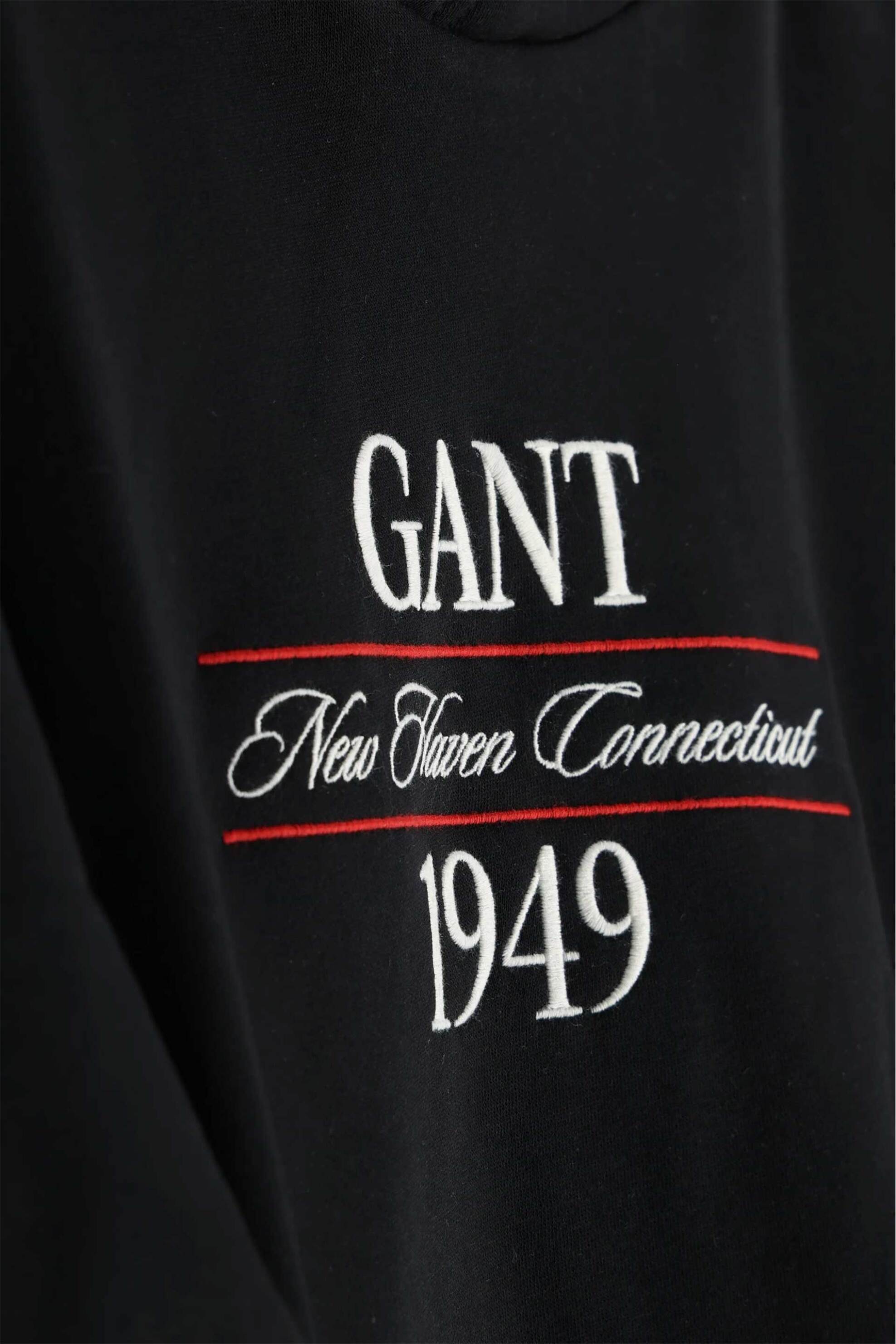 Gant Ανδρική Μπλούζα Φούτερ με Κουκούλα Και Κεντημένο Graphic Logo Regular Fit - 2067157 Μαύρο