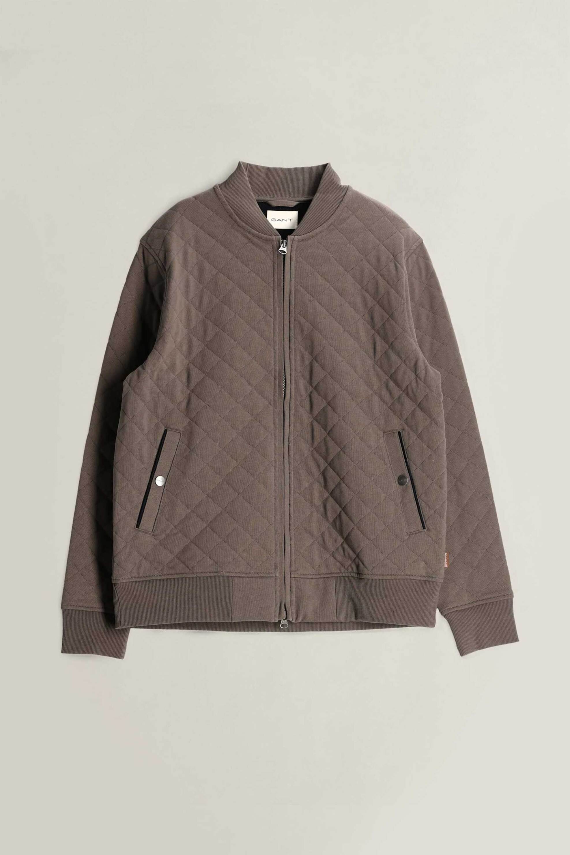Gant Ανδρικό Bomber Jacket με Καπιτονέ Σχέδιο Regular Fit - 2067188 Καφέ Ανοιχτό