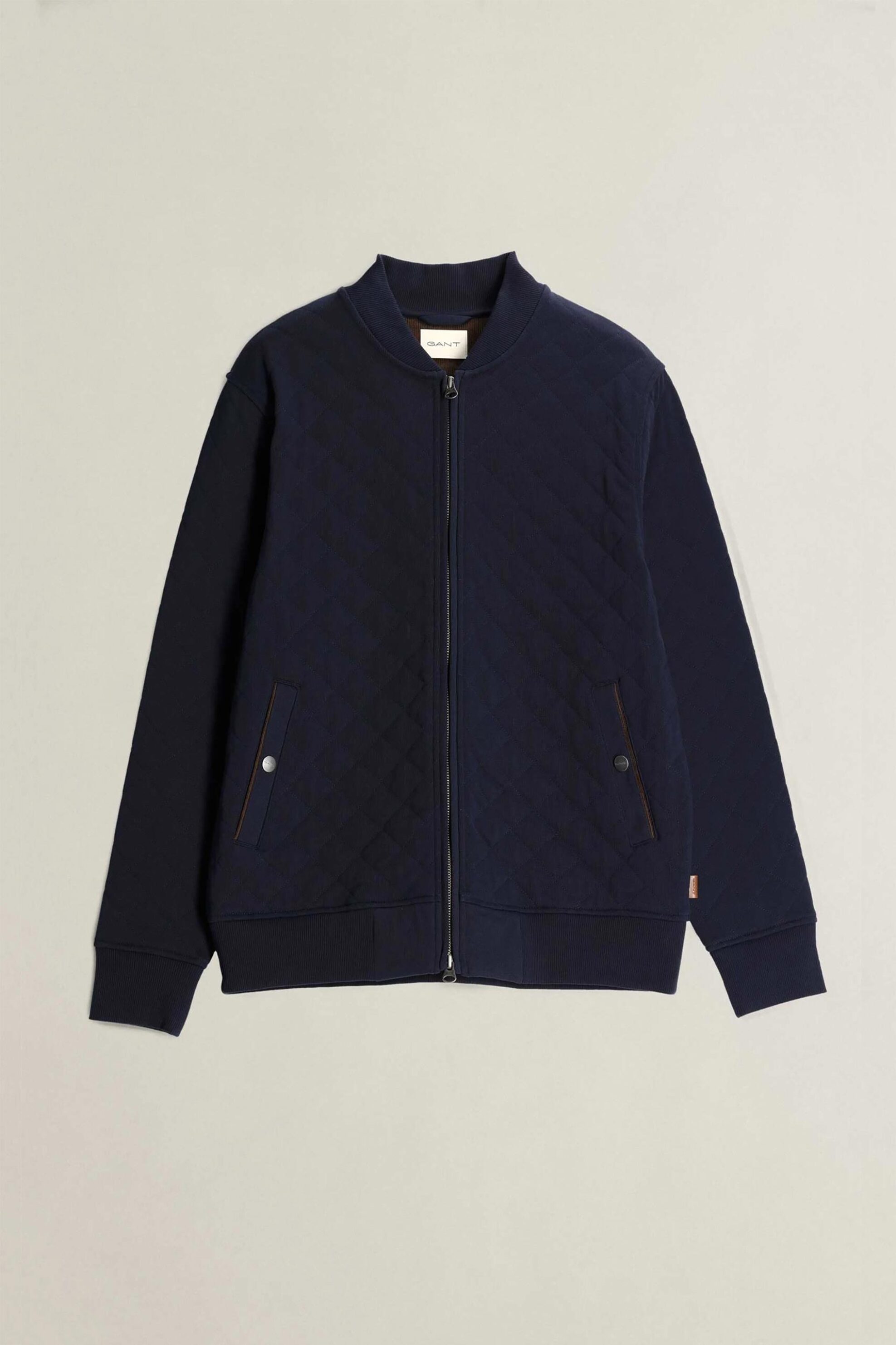 Gant Ανδρικό Bomber Jacket με Καπιτονέ Σχέδιο Regular Fit - 2067188 Μπλε Σκούρο