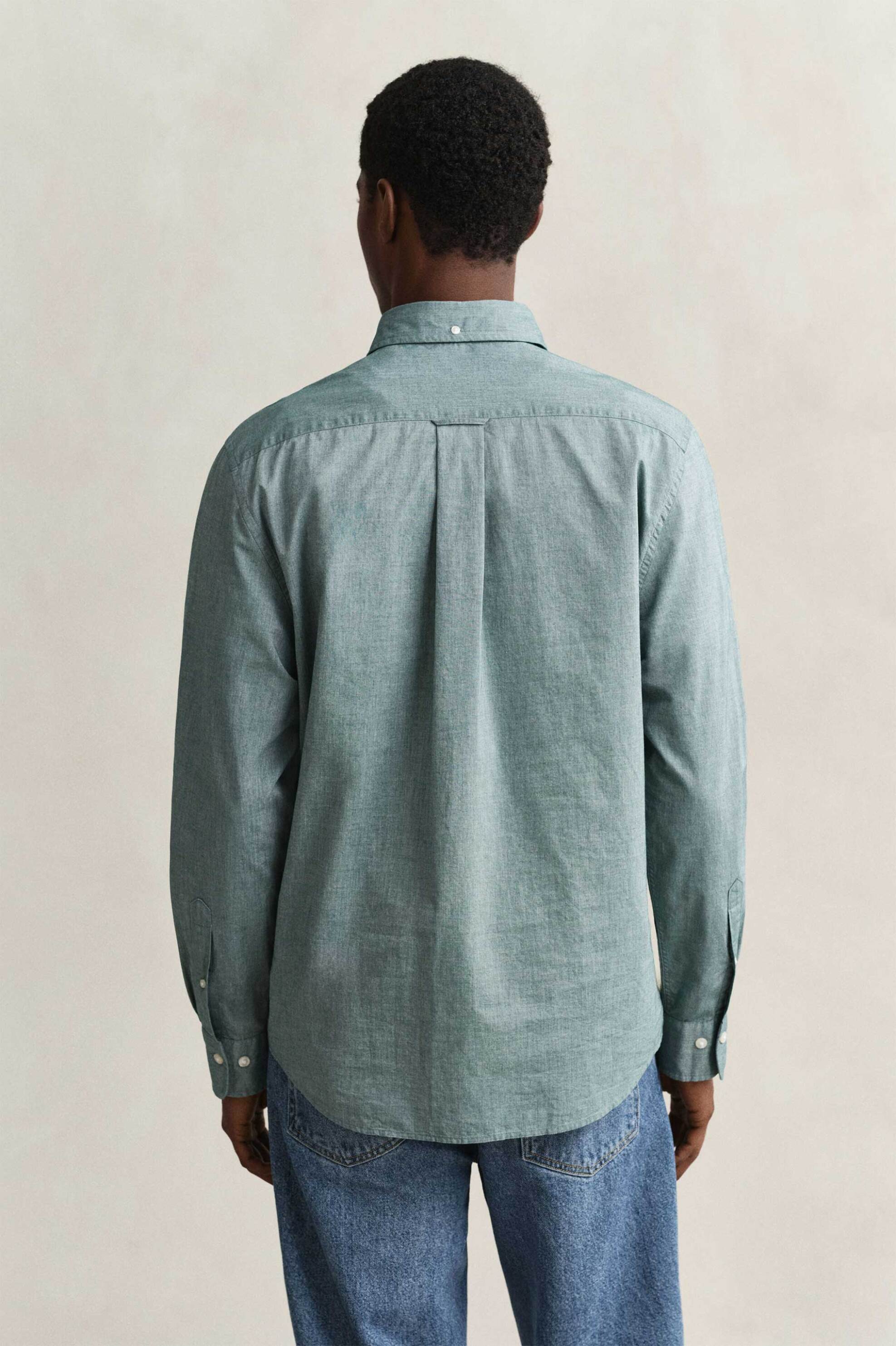 Gant Ανδρικό Πουκάμισο Poplin Button Down με Τσέπη Και Κεντημένο Λογότυπο Regular Fit - 3000100 Πράσινο Leaf