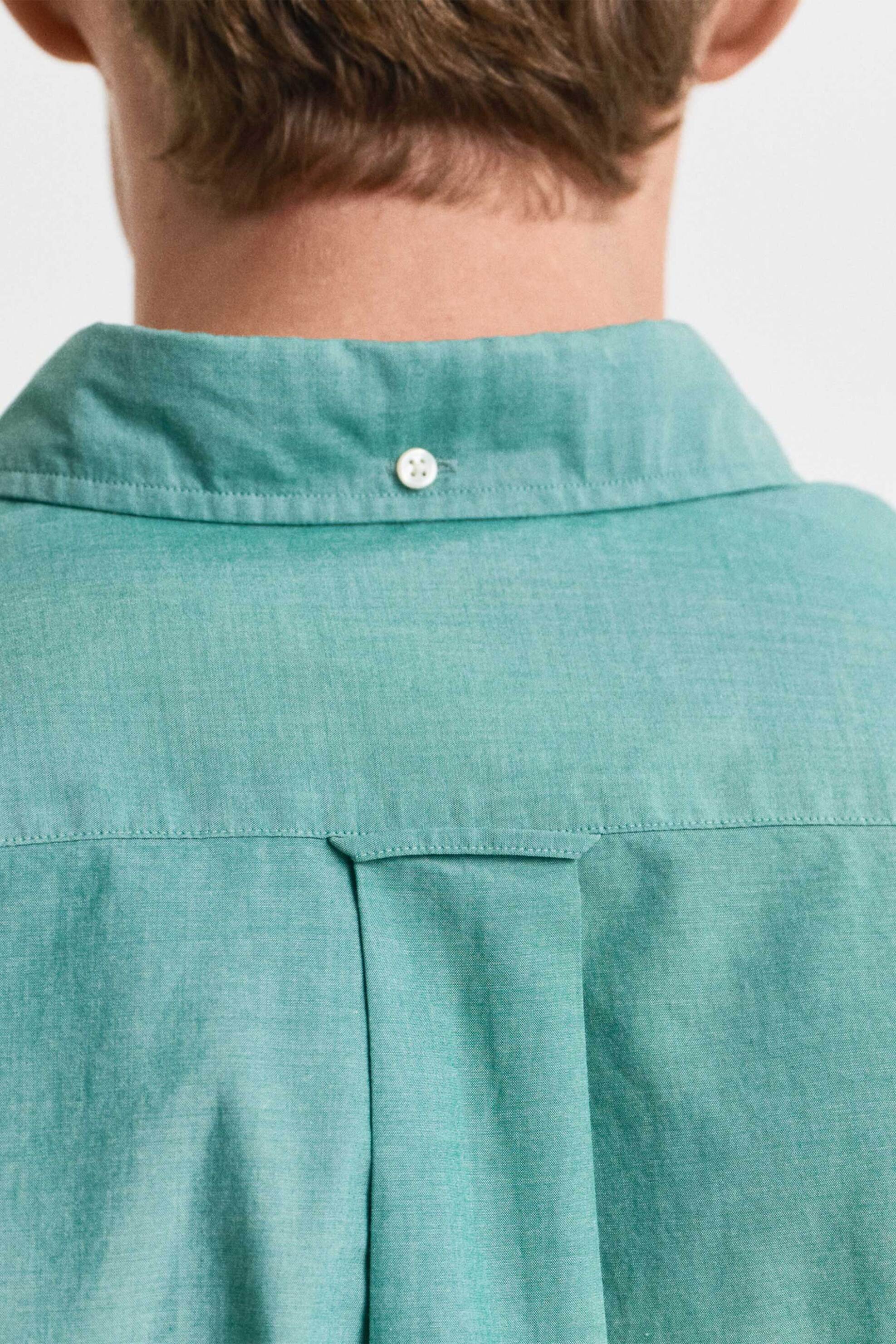 Gant Ανδρικό Πουκάμισο Poplin Button Down με Τσέπη Και Κεντημένο Λογότυπο Regular Fit - 3000100 Πράσινο