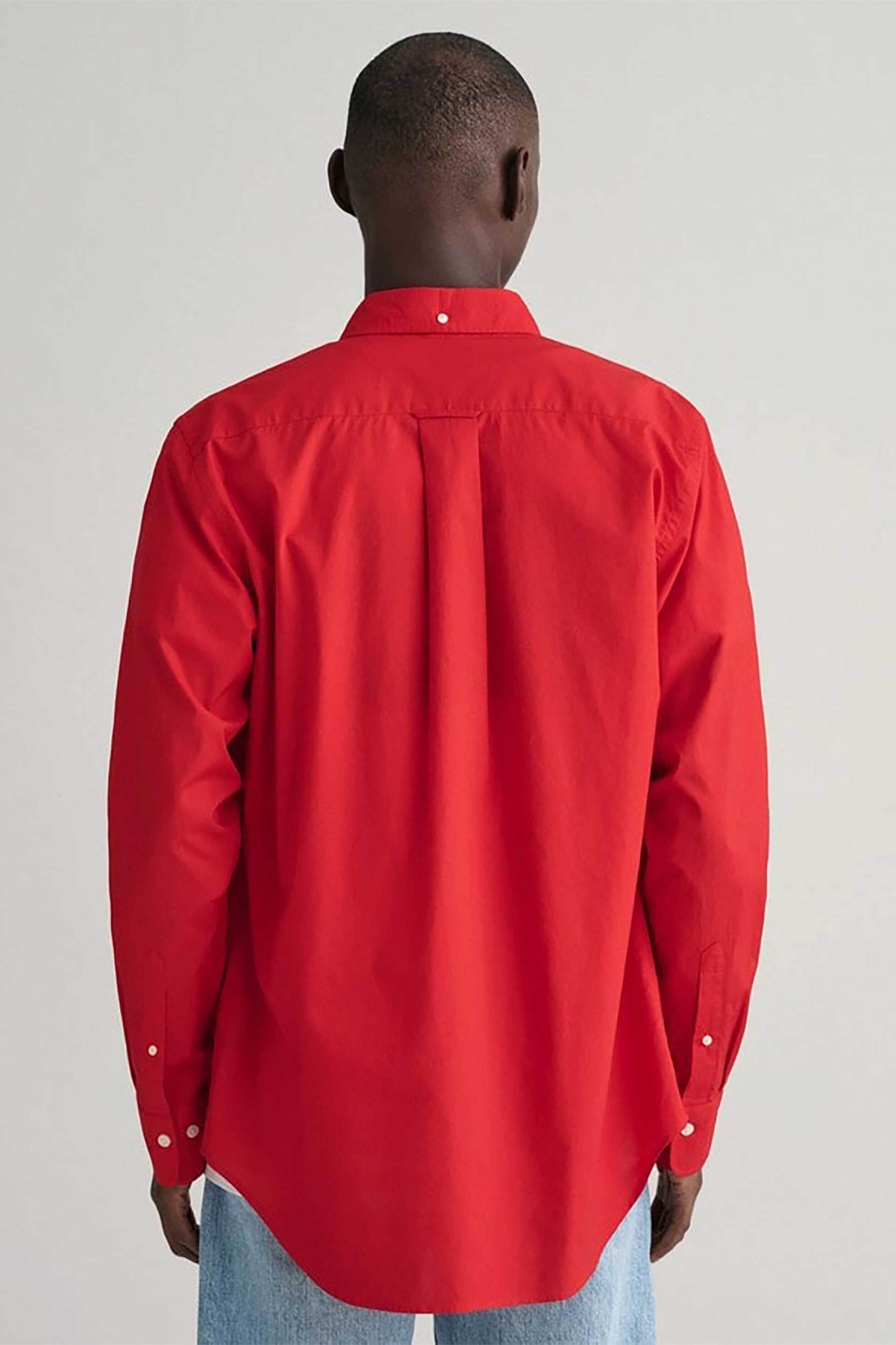 Gant Ανδρικό Πουκάμισο Poplin Button Down με Τσέπη Και Κεντημένο Λογότυπο Regular Fit - 3000100 Κόκκινο