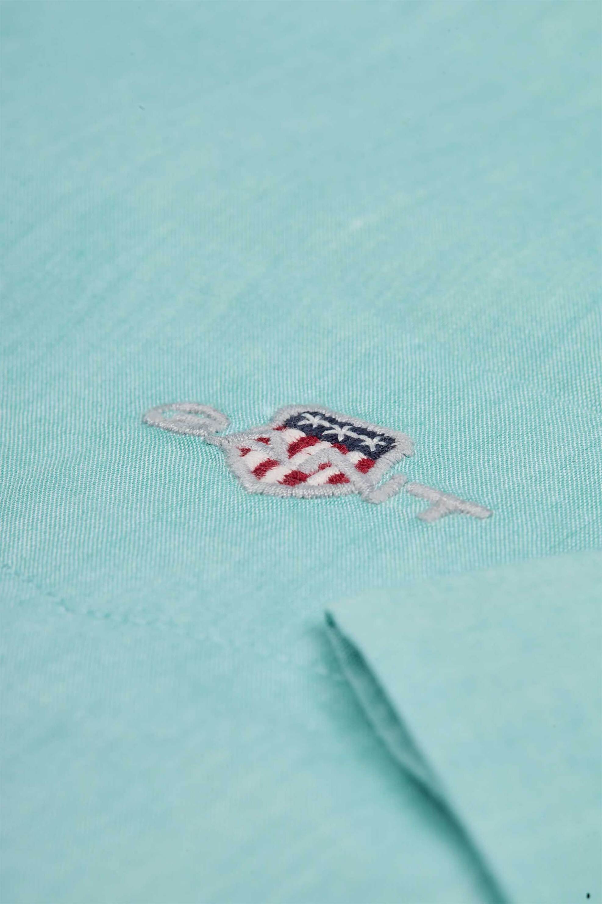 Gant Ανδρικό Κοντομάνικο Πουκάμισο Button Down με Τσέπη Και Λογότυπο Regular Fit - 3000101 Βεραμάν