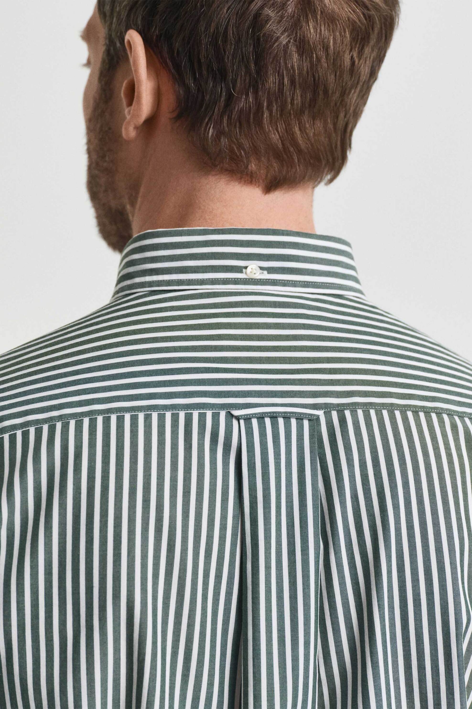 Gant Ανδρικό Πουκάμισο Button Down με Ριγέ Σχέδιο Και Τσέπη Κεντημένο Λογότυπο Regular Fit - 3000130 Κυπαρισσί