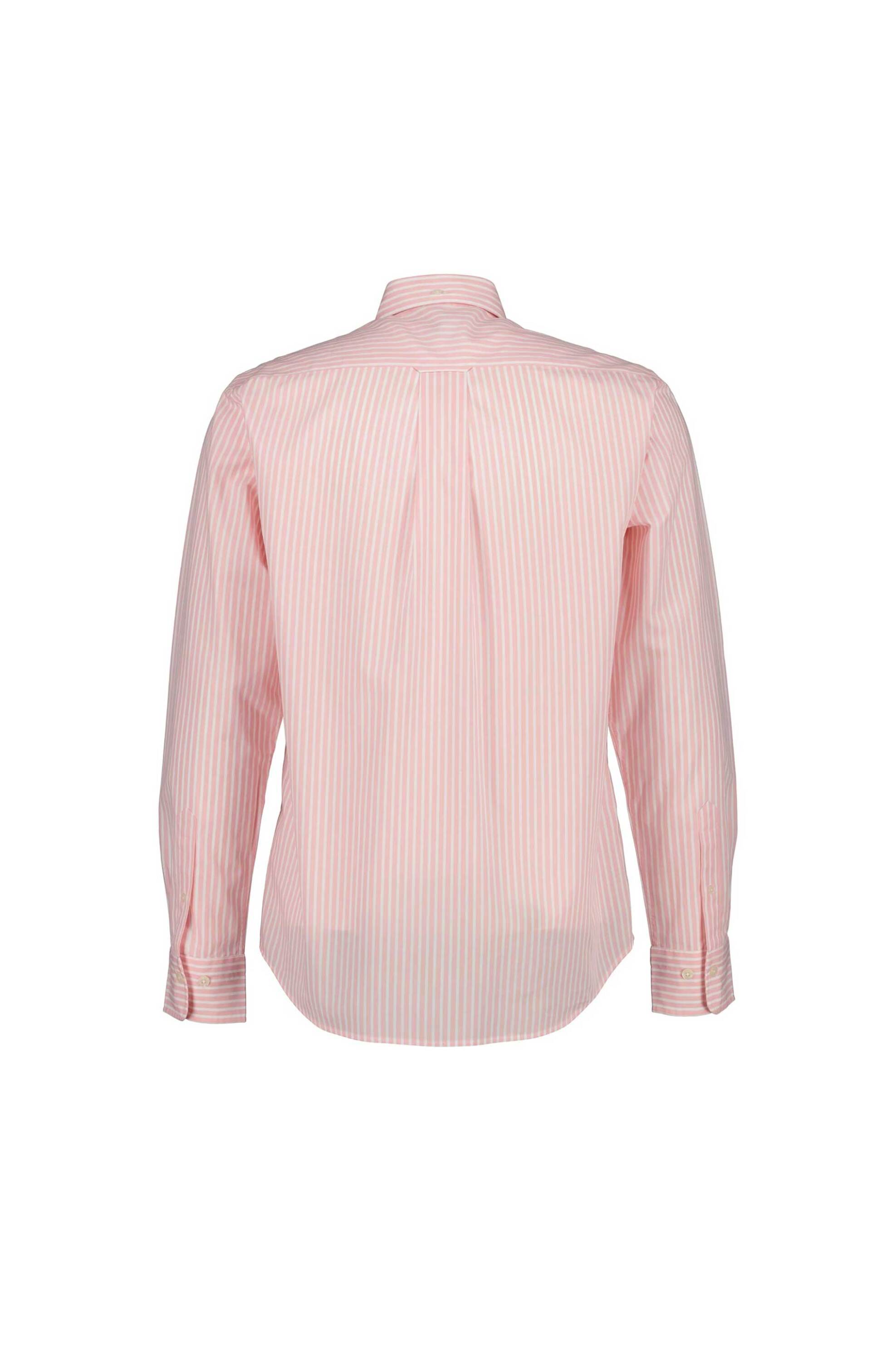 Gant Ανδρικό Πουκάμισο Button Down με Ριγέ Σχέδιο Και Τσέπη Κεντημένο Λογότυπο Regular Fit - 3000130 Ροζ