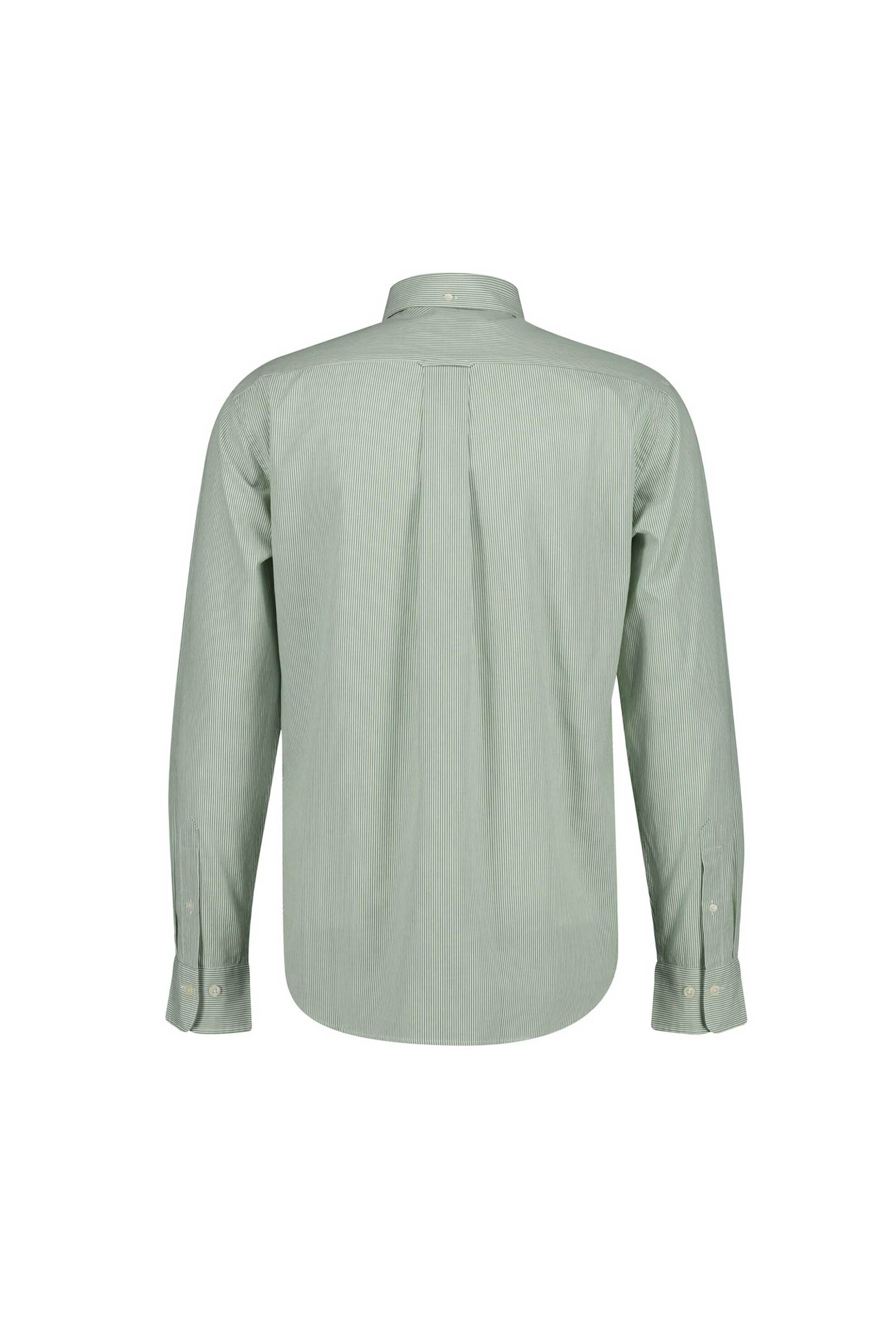 Gant Ανδρικό Πουκάμισο Button Down με Ψιλό Ριγέ Σχέδιο Και Τσέπη Κεντημένο Λογότυπο Regular Fit - 3000140 Πράσινο