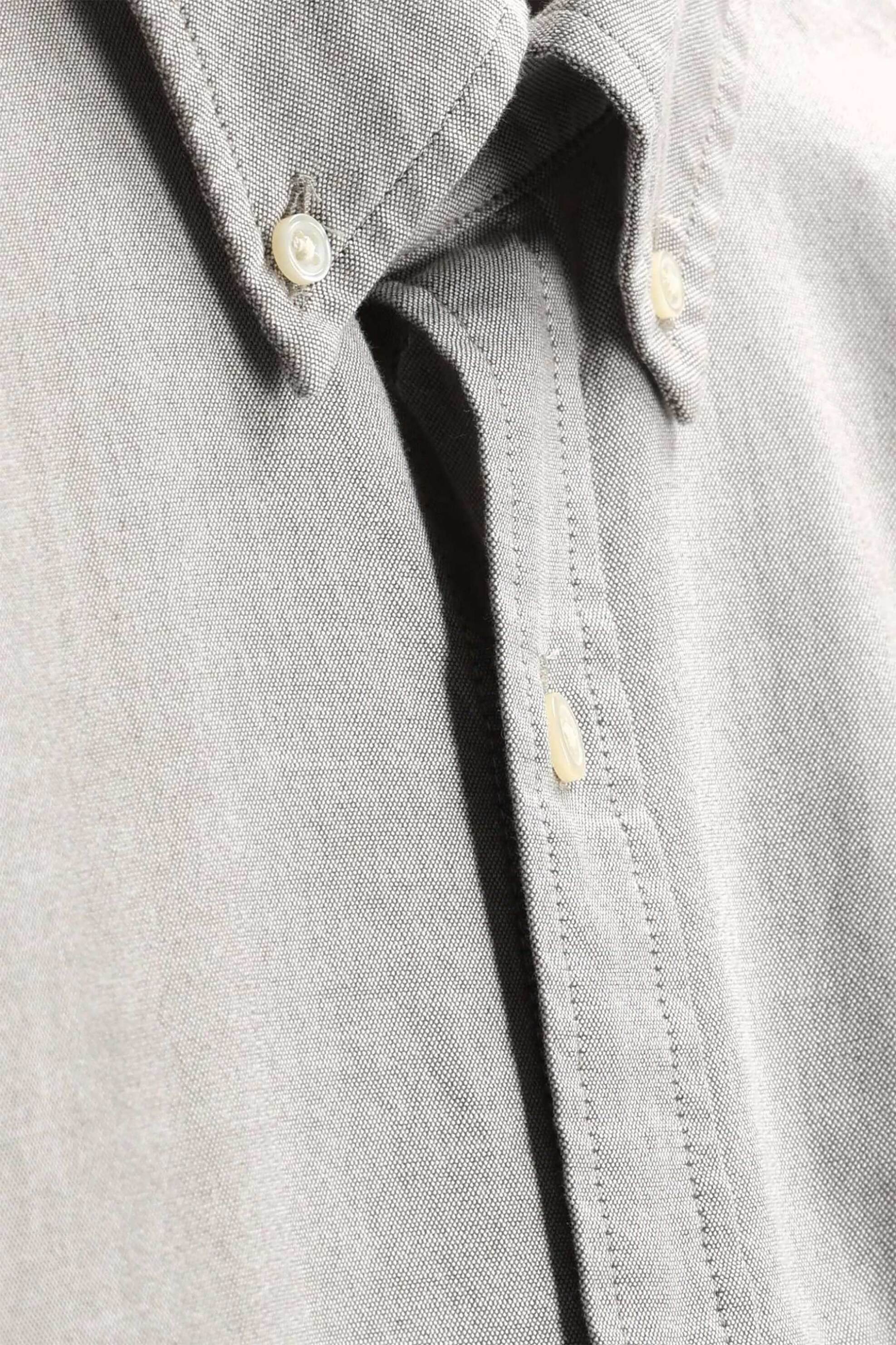 Gant Ανδρικό Πουκάμισο Oxford Button Down με Τσέπη Και Κεντημένο Λογότυπο Regular Fit - 3000200 Γκρι Ανοιχτό