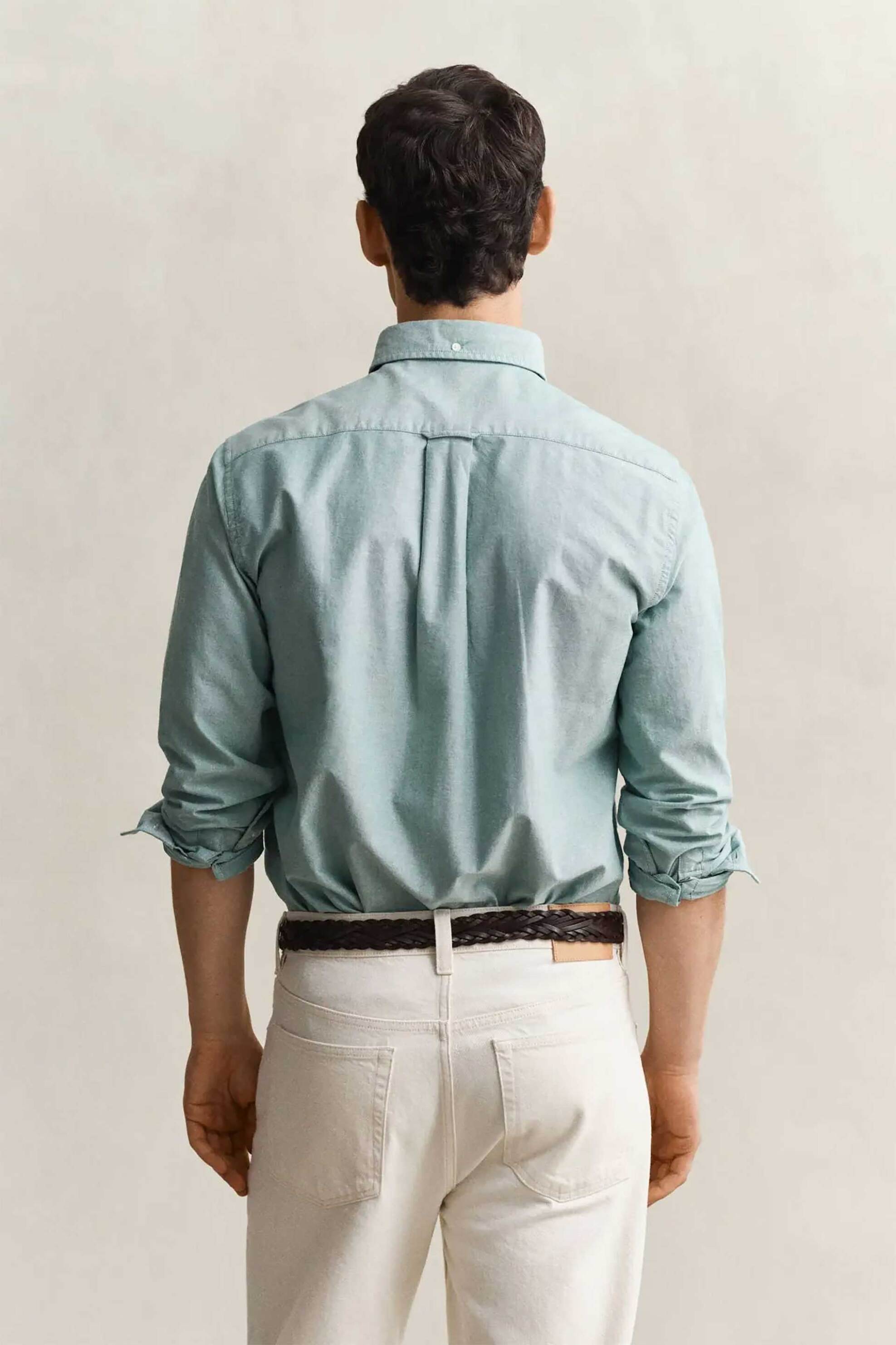 Gant Ανδρικό Πουκάμισο Oxford Button Down με Τσέπη Και Κεντημένο Λογότυπο Regular Fit - 3000200 Πράσινο Φυστικί