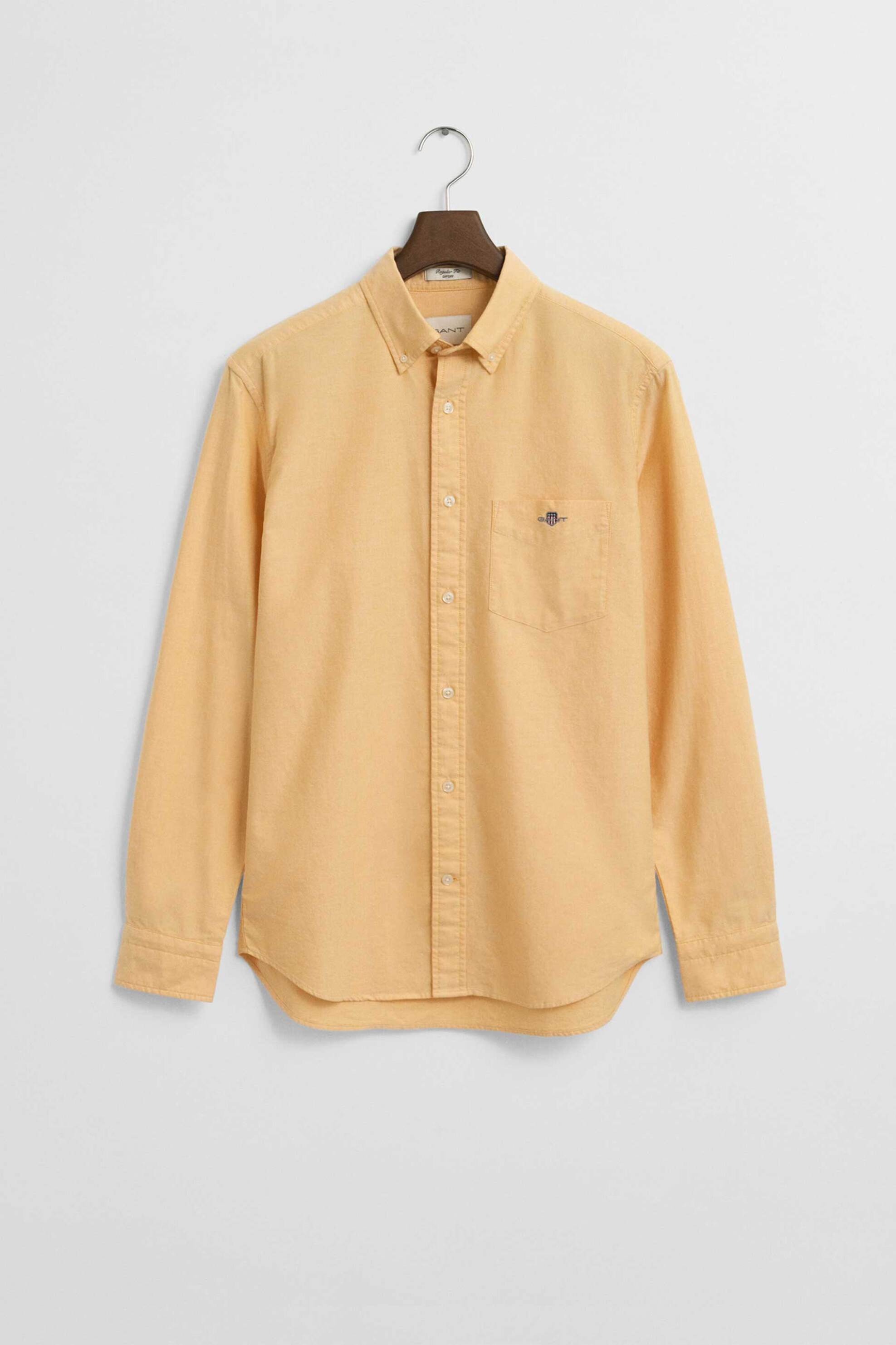 Gant Ανδρικό Πουκάμισο Oxford Button Down με Τσέπη Και Κεντημένο Λογότυπο Regular Fit - 3000200 Κίτρινο