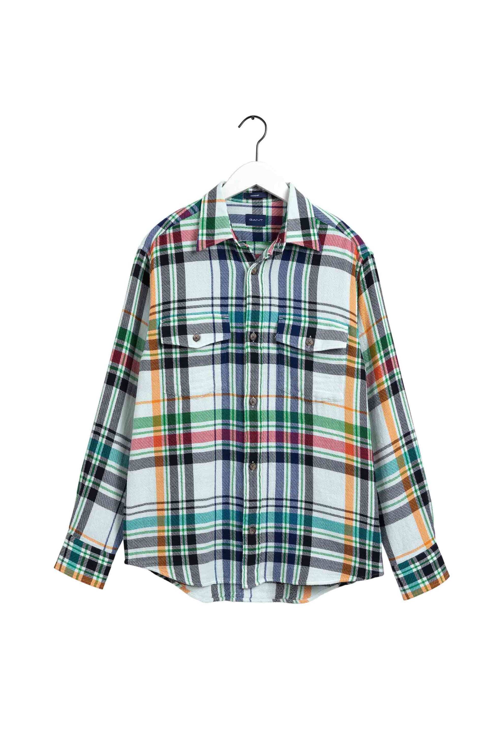 GANT Gant ανδρικό overshirt με πολύχρωμο καρό σχέδιο και τσέπες στο στήθος - 3042636 Πολύχρωμο