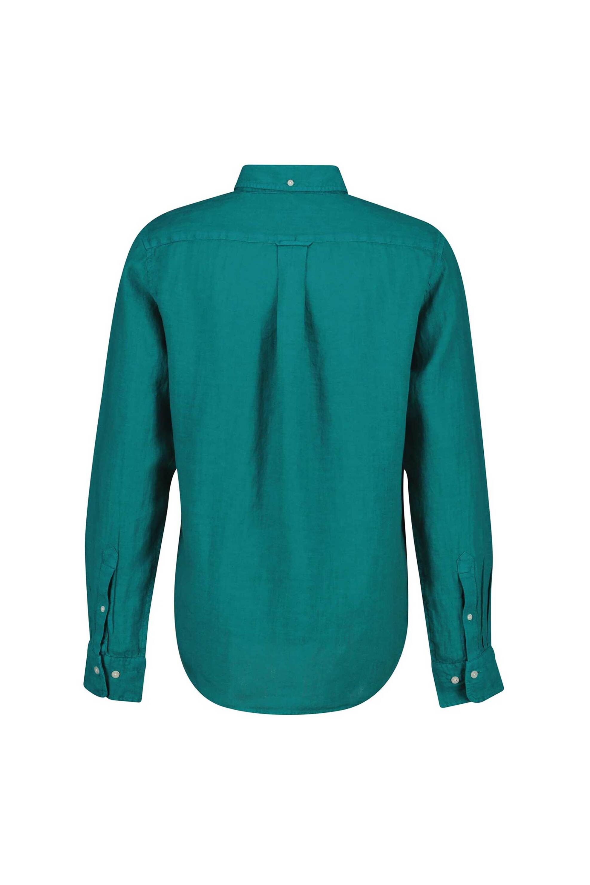 Gant Ανδρικό Λινό Πουκάμισο Button Down με Τσέπη Και Κεντημένο Λογότυπο Regular Fit - 3240120 Πράσινο Aqua