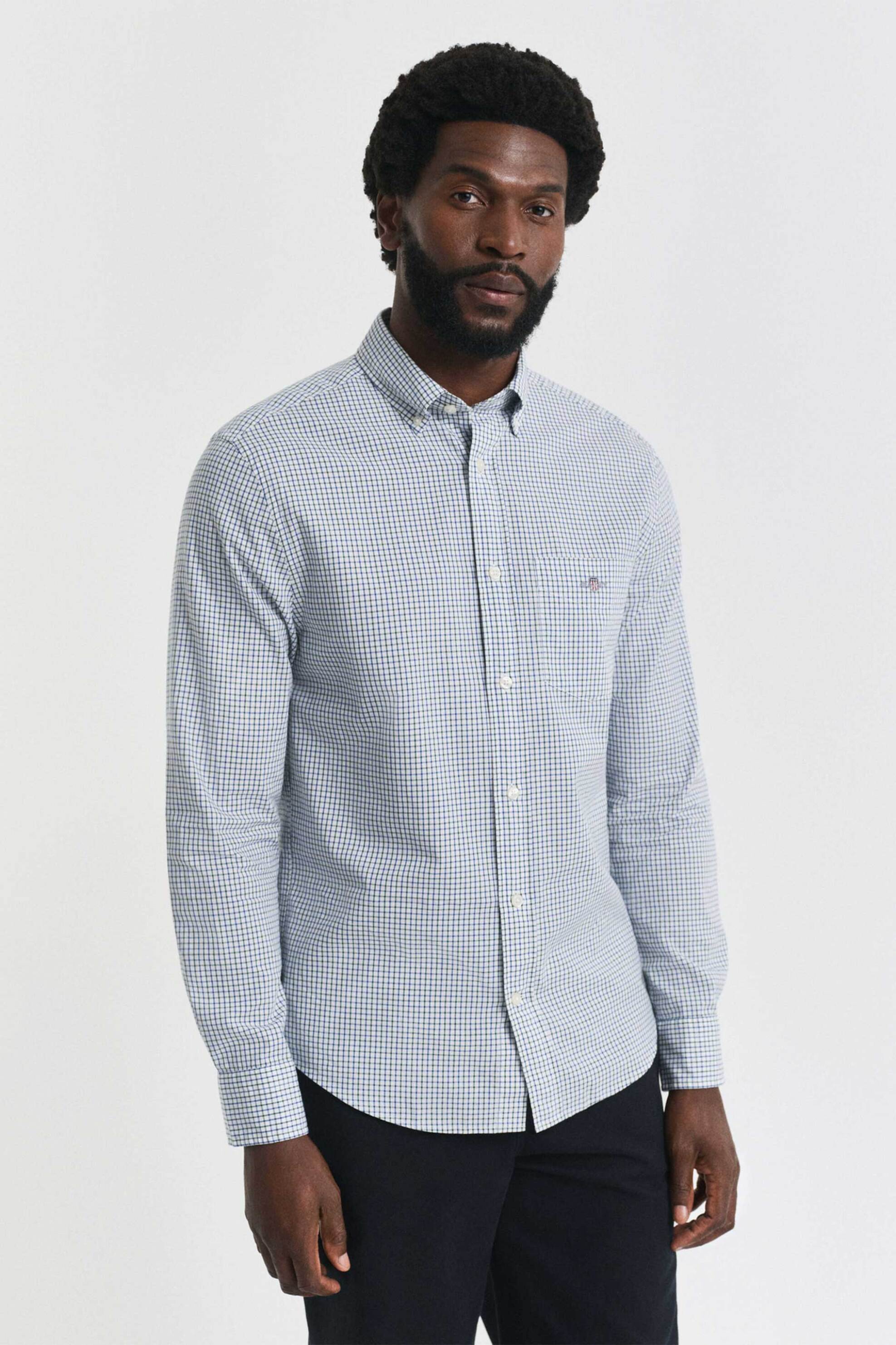 Gant ανδρικό πουκάμισο button down με καρό σχέδιο Regular Fit - 3250214 Πράσινο