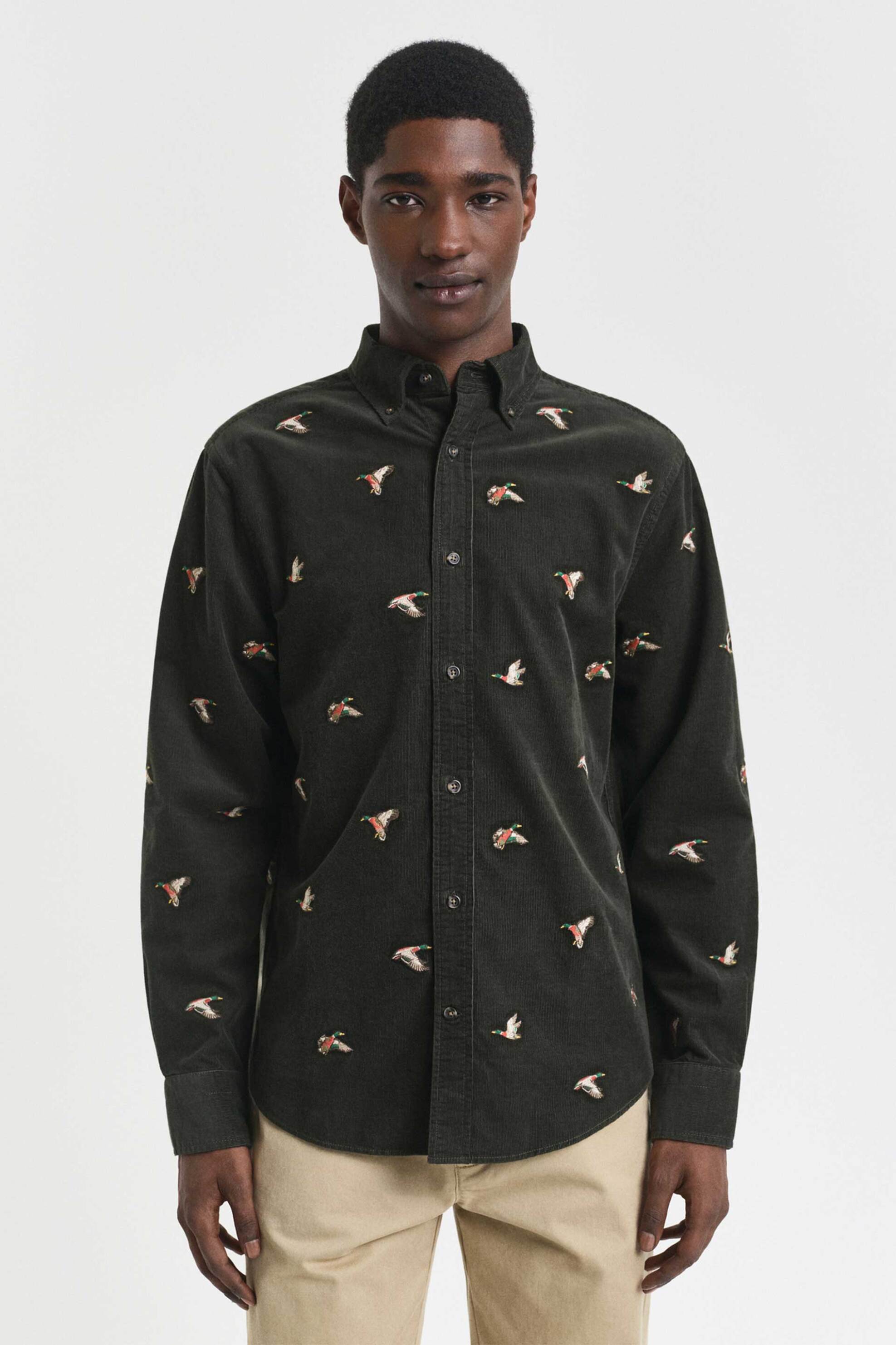 Gant ανδρικό πουκάμισο button down με κεντήματα Regular Fit - 3250232 Κυπαρισσί