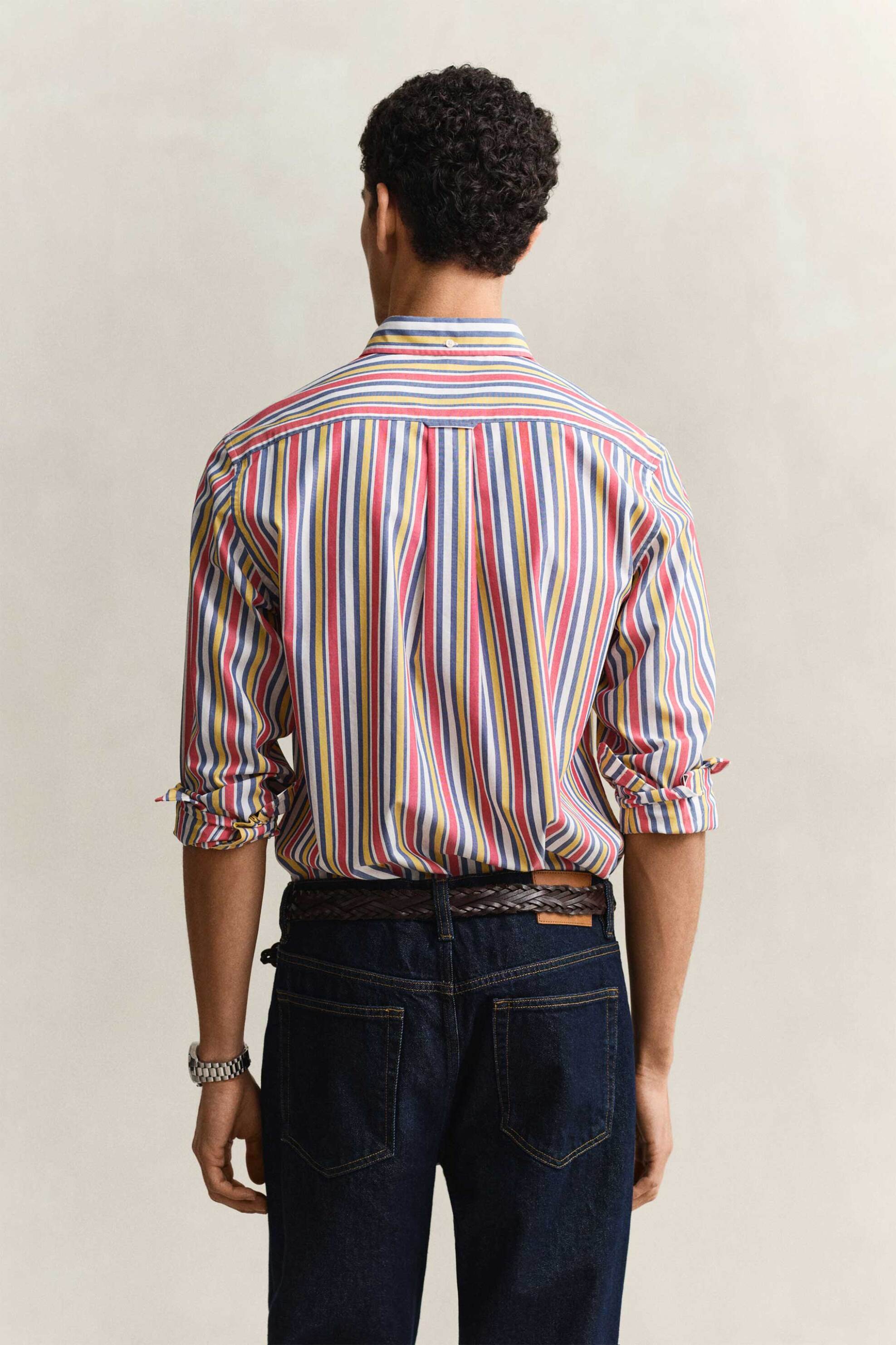 Gant Ανδρικό Πουκάμισο Button Down με Πολύχρωμο Ριγέ Σχέδιο Και Τσέπη Κεντημένο Λογότυπο Regular Fit - 3260005