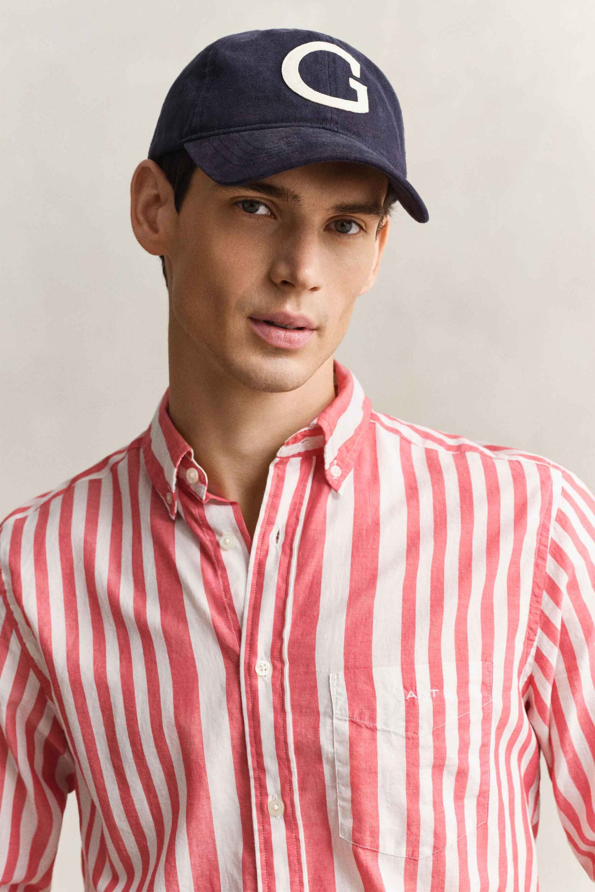 Gant ανδρικό πουκάμισο button down με ριγέ σχέδιο και τσέπη με λογότυπο Regular Fit - 3260063 Κοραλί φωτογραφία