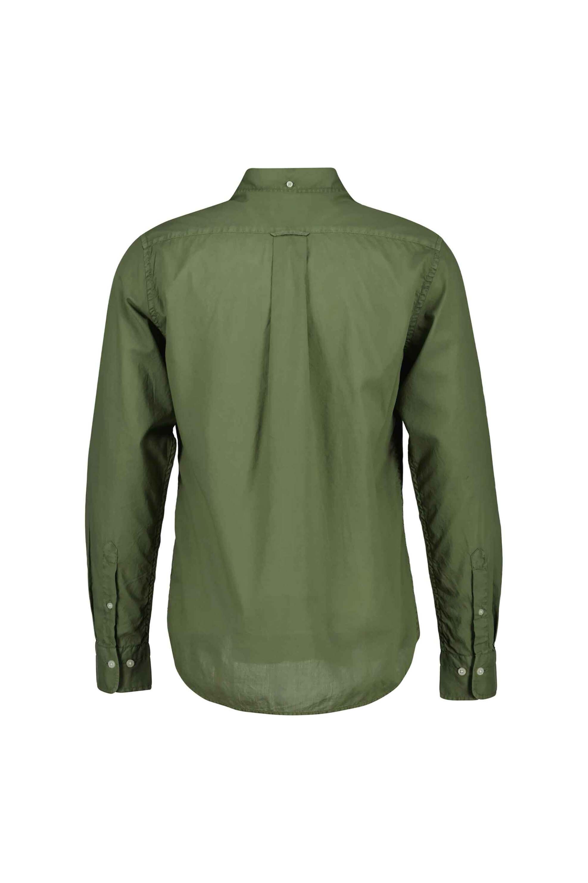 Gant Ανδρικό Πουκάμισο Button Down Μονόχρωμο με Τσέπη Και Λογότυπο Regular Fit - 3260065 Λαδί