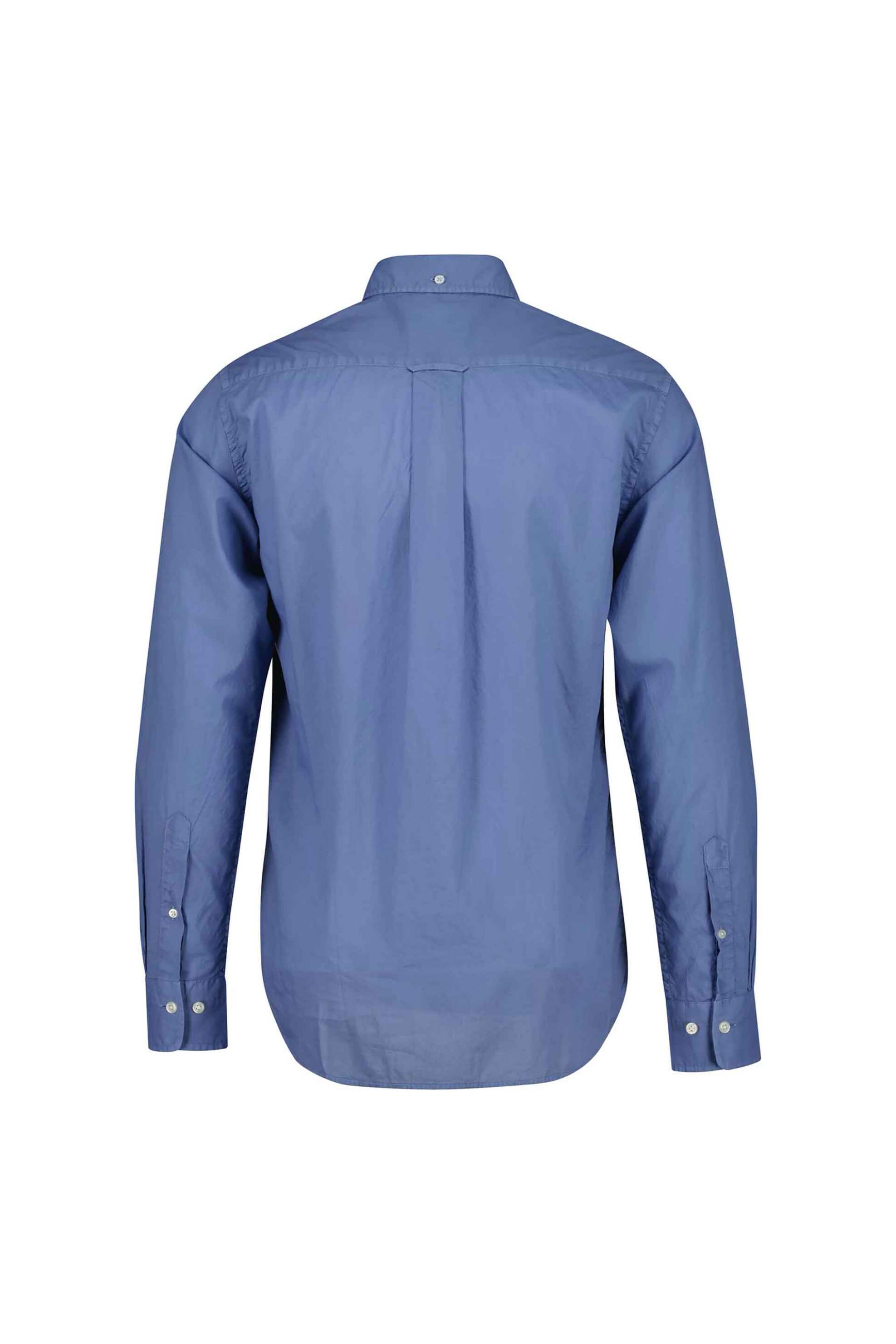 Gant Ανδρικό Πουκάμισο Button Down Μονόχρωμο με Τσέπη Και Λογότυπο Regular Fit - 3260065 Μπλε Ανοιχτό