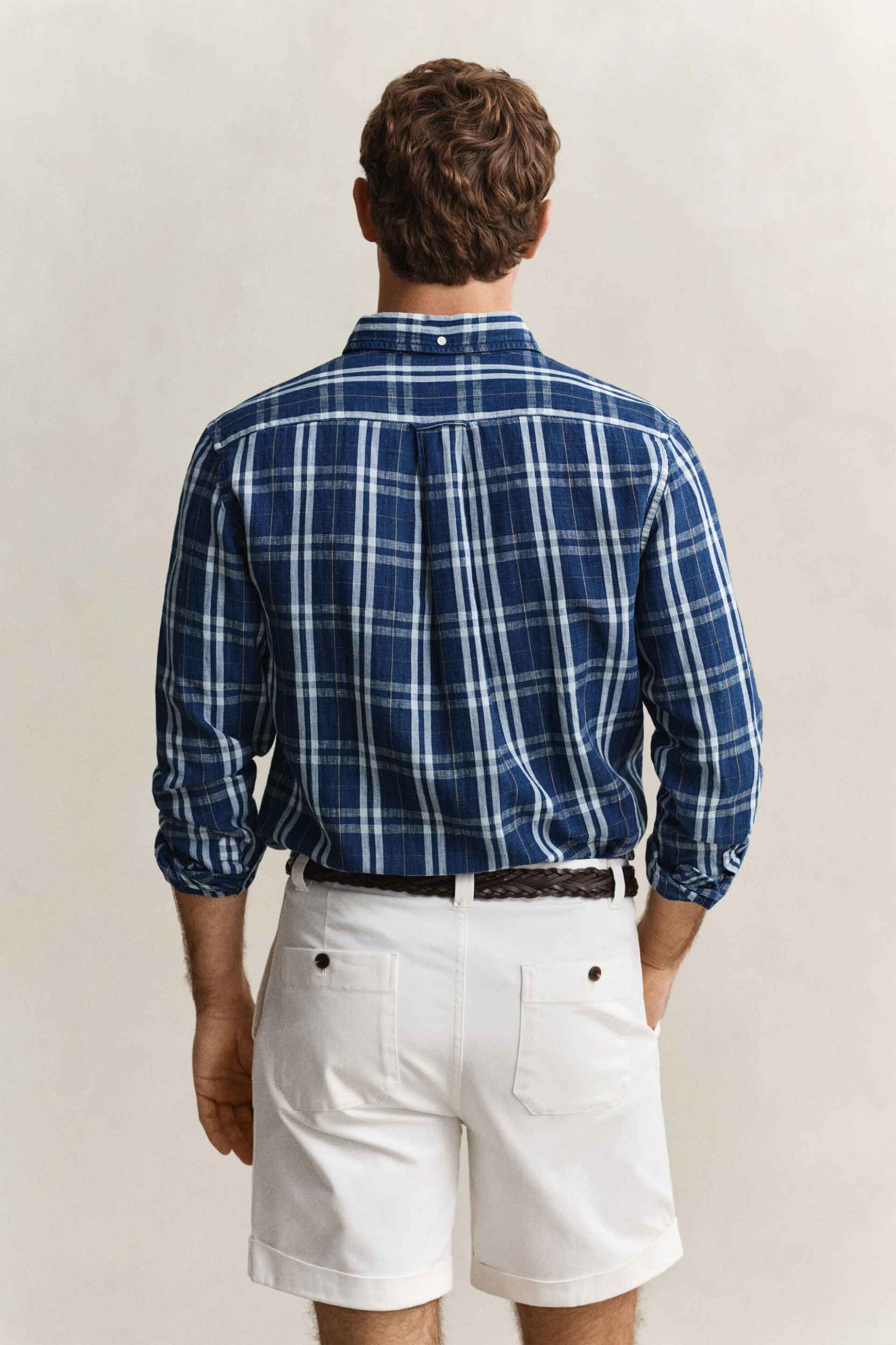 Gant Ανδρικό Πουκάμισο Button Down με Καρό Σχέδιο Regular Fit - 3260079 Μπλε