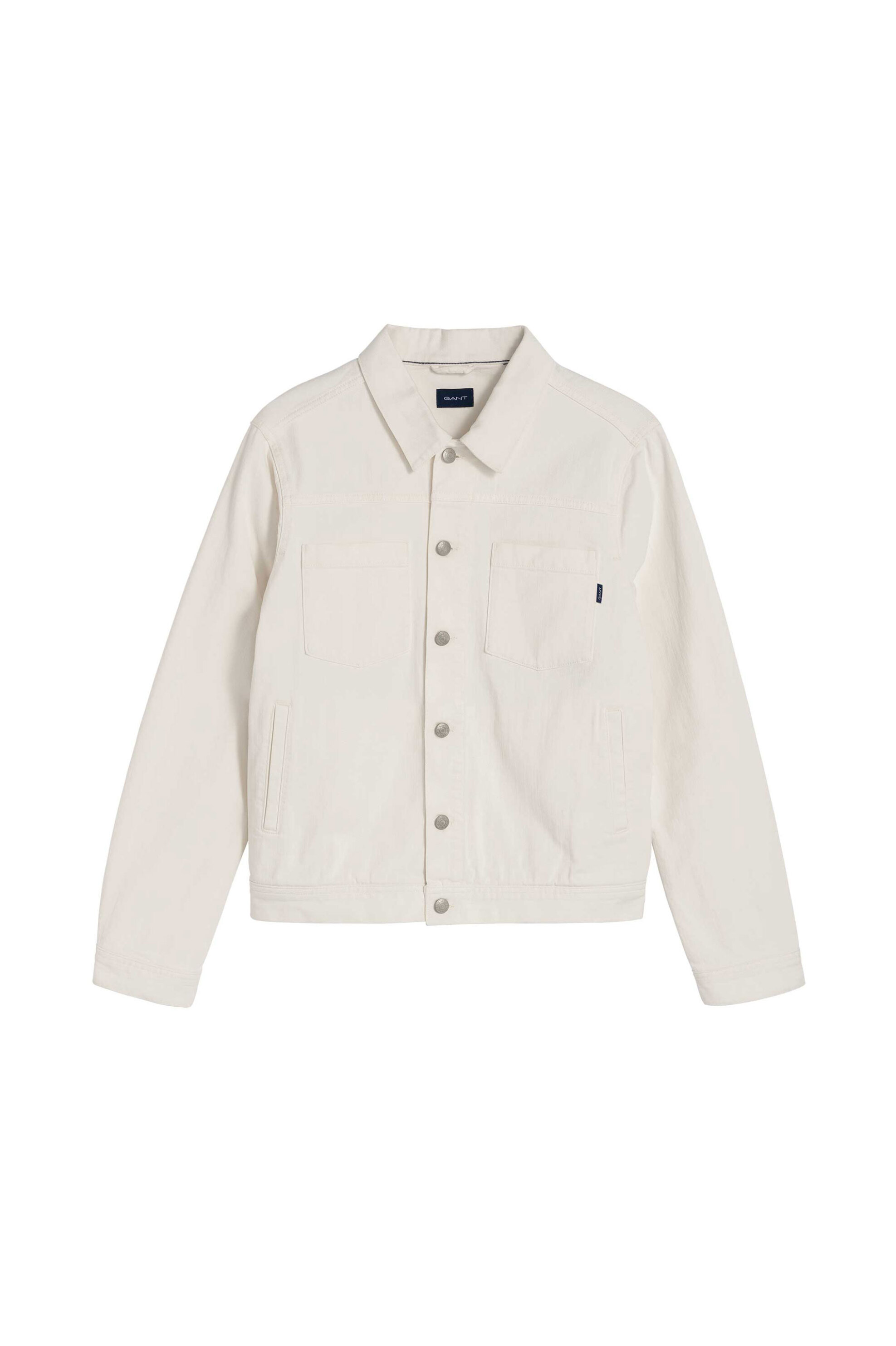 Ανδρική Μόδα > Ανδρικά Ρούχα > Ανδρικά Μπουφάν & Παλτό > Ανδρικά Τζιν Μπουφάν Gant ανδρικό denim jacket μονόχρωμο με τσέπες και logo label - 7003000 Κρέμ