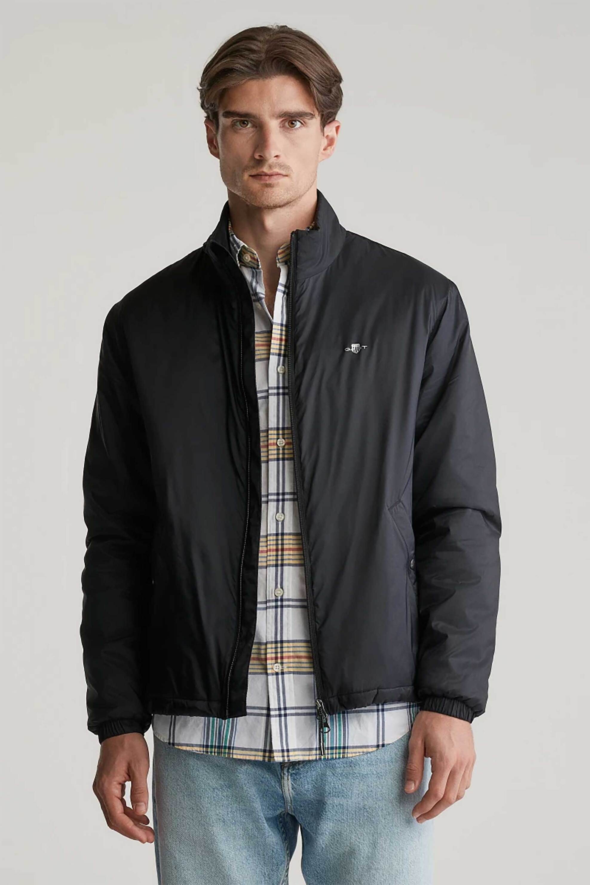 Gant ανδρικό μπουφάν αδιάβροχο με λογότυπο Regular Fit - 7006512 Μαύρο
