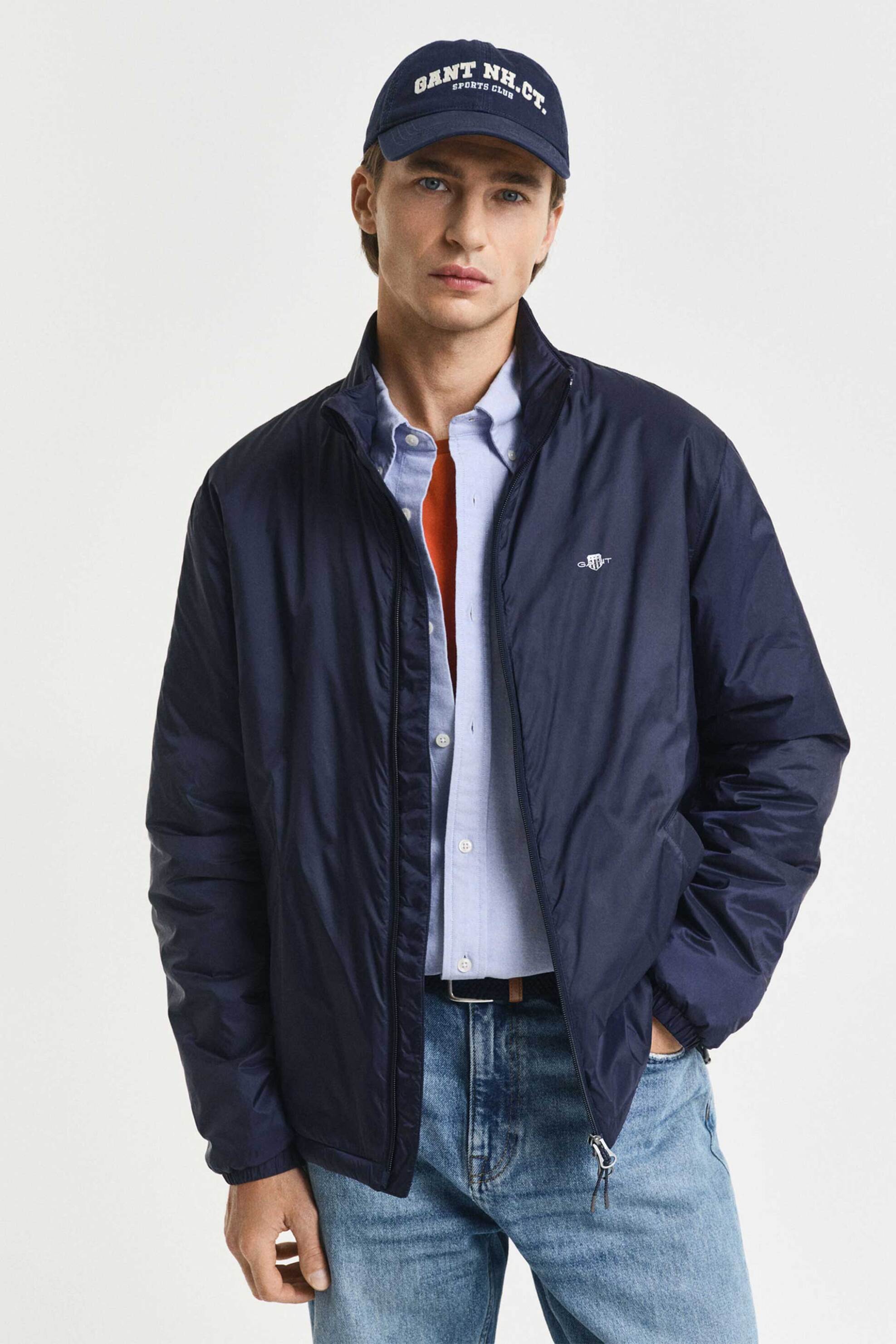 Gant ανδρικό μπουφάν αδιάβροχο με λογότυπο Regular Fit - 7006512 Μπλε Σκούρο