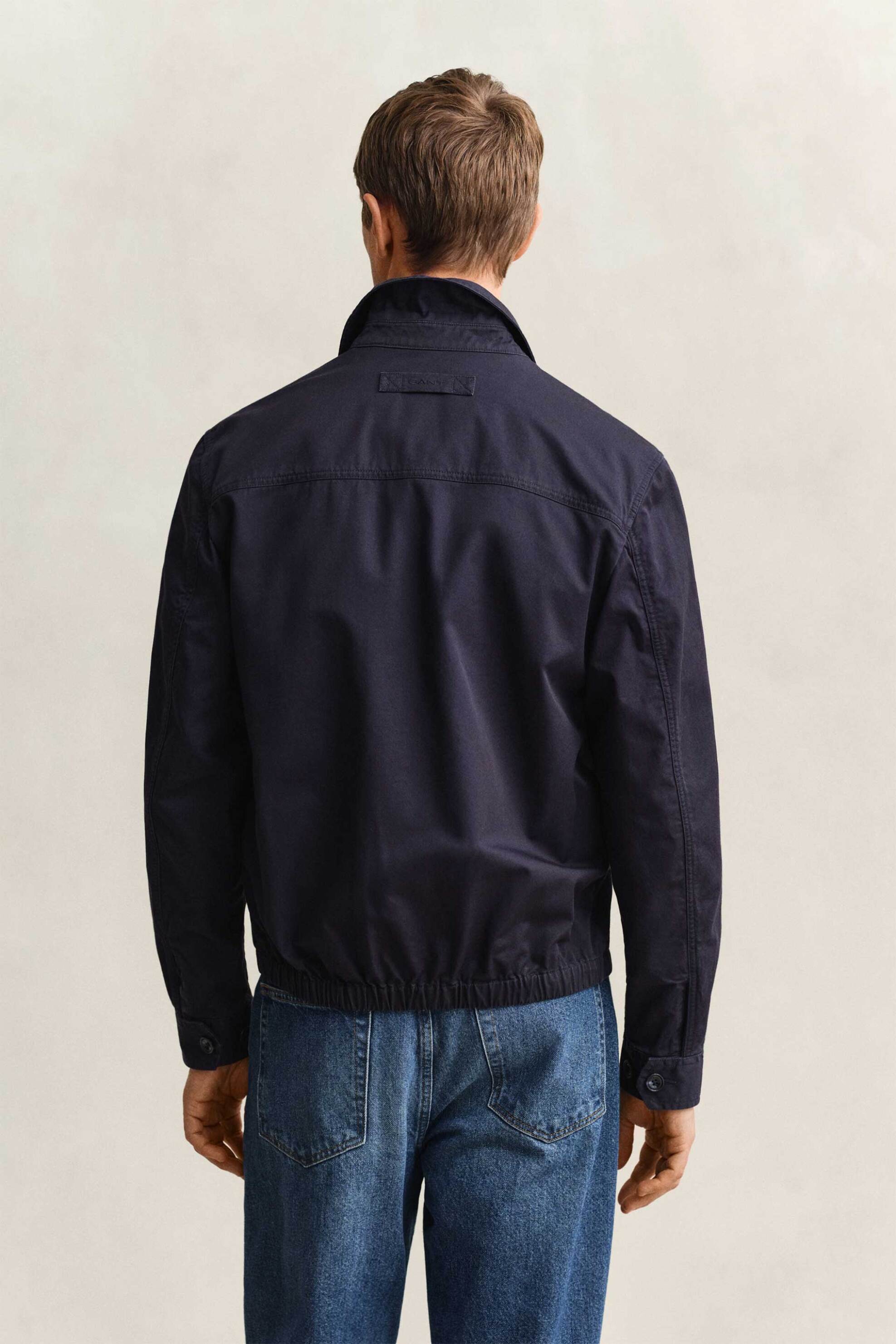 Gant Ανδρικό Αδιάβροχο Jacket με Κεντημένο Λογότυπο Regular Fit - 7006602 Μπλε Σκούρο