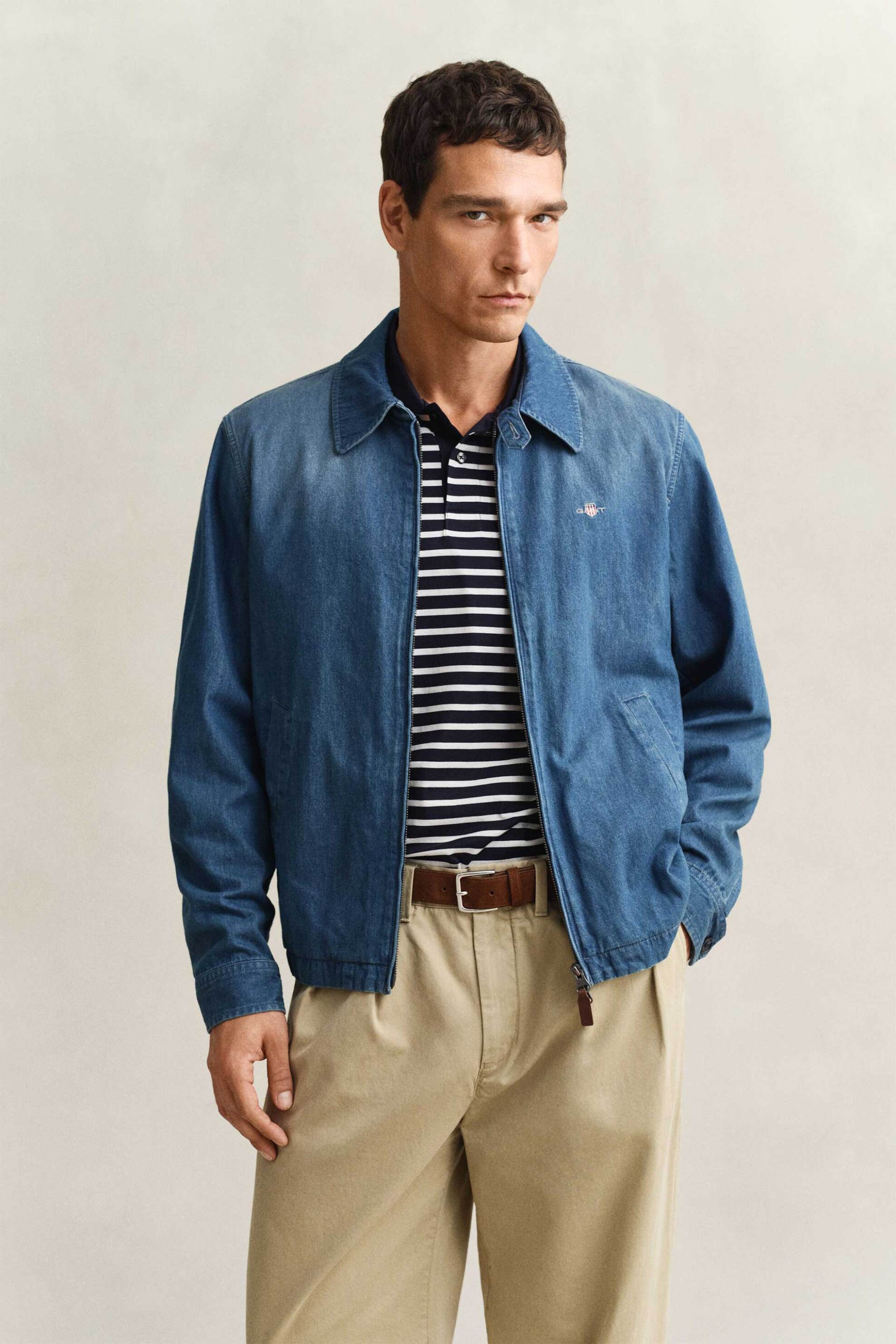 Gant ανδρικό denim jacket με κεντημένο λογότυπο Regular Fit - 7006603 Denim Blue