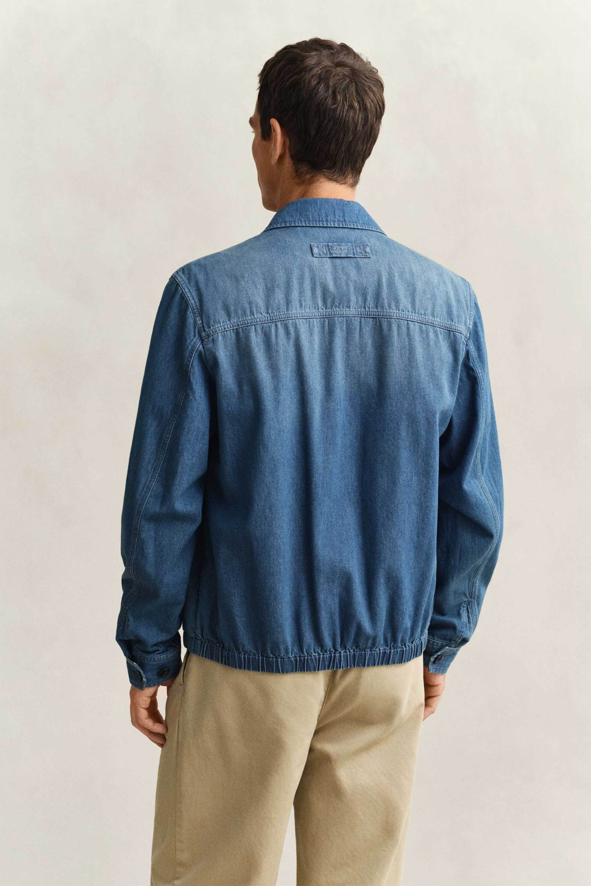 Gant Ανδρικό Denim Jacket με Κεντημένο Λογότυπο Regular Fit - 7006603 Blue
