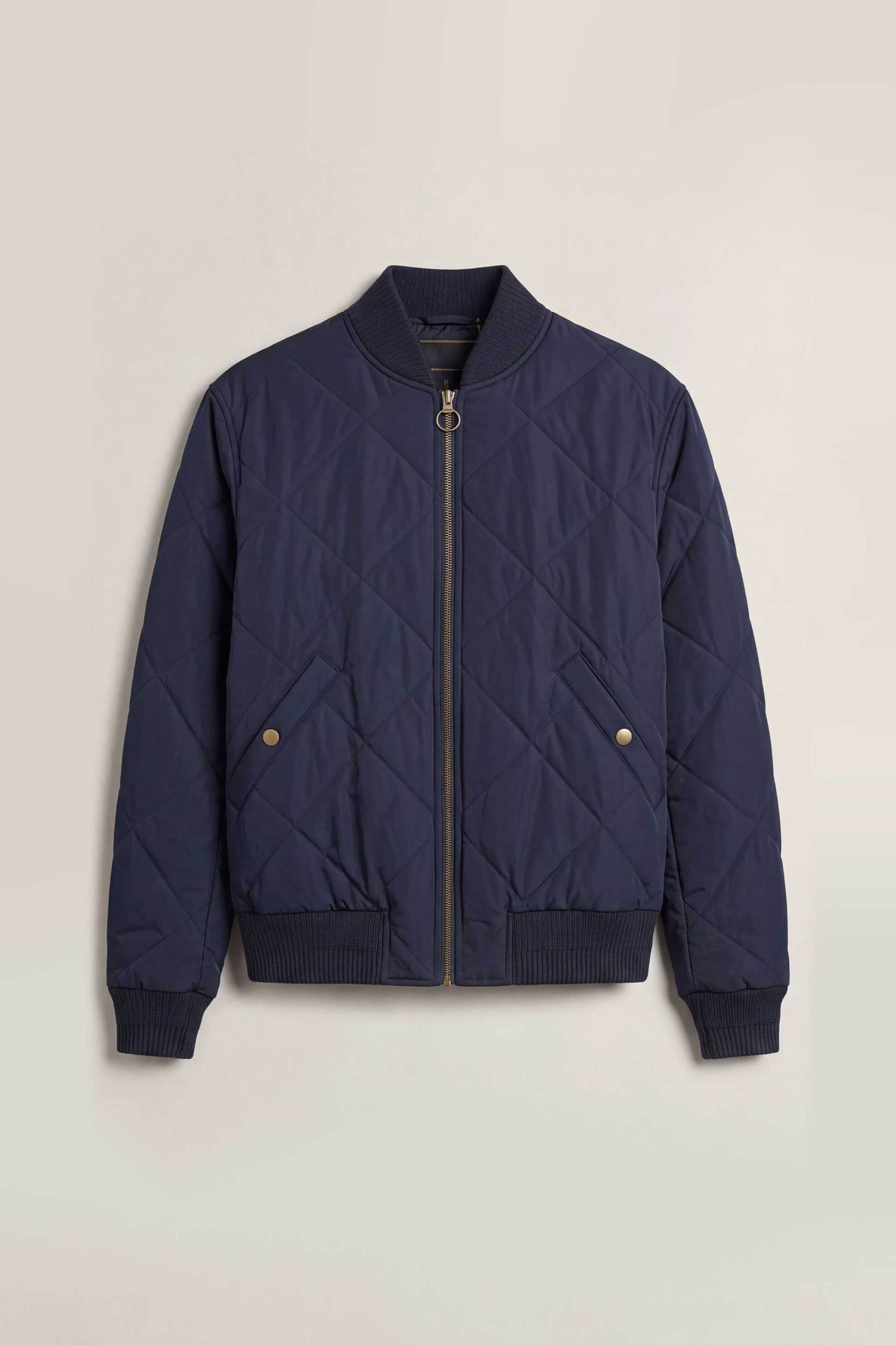Gant Ανδρικό Bomber Jacket Διπλής Όψης με Καπιτονέ Σχέδιο Regular Fit - 7006649 Μπλε Σκούρο