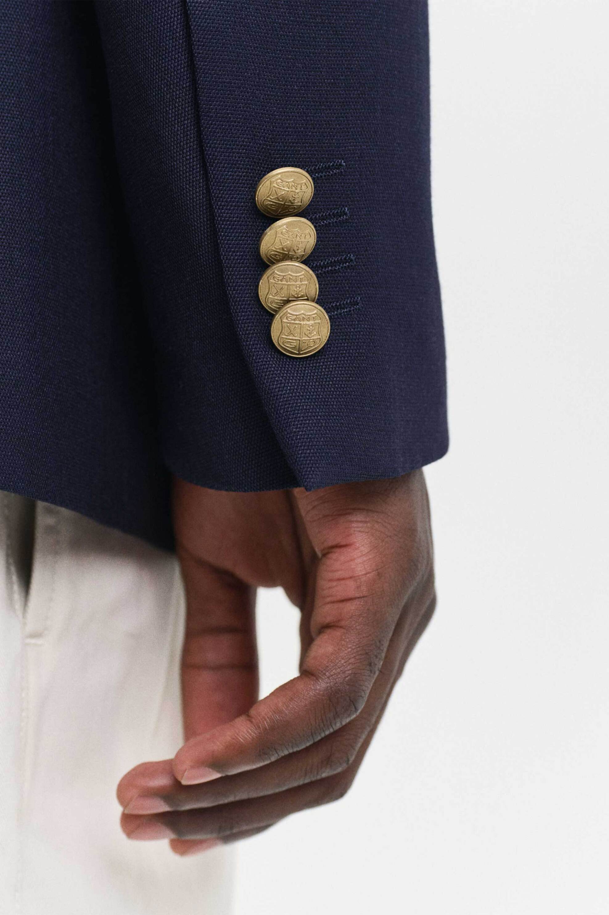 Gant ανδρικό σακάκι με χρυσά κουμπιά και περιεκτικότητα σε μαλλί Slim Fit - 7706311 Μπλε Σκούρο φωτογραφία