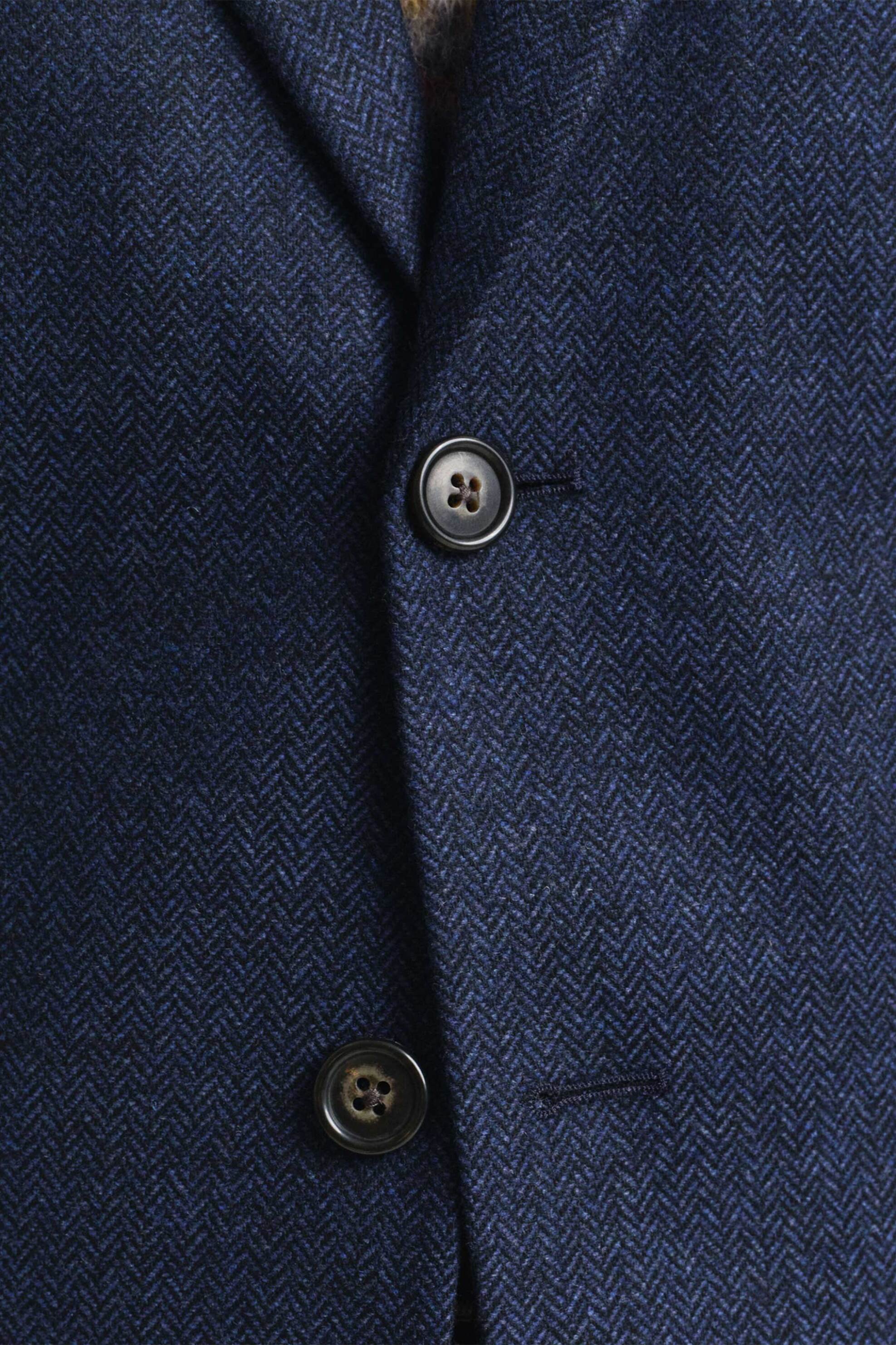 Gant ανδρικό σακάκι με σχέδιο ψαροκόκκαλο Slim Fit - 7706342 Μπλε Σκούρο φωτογραφία