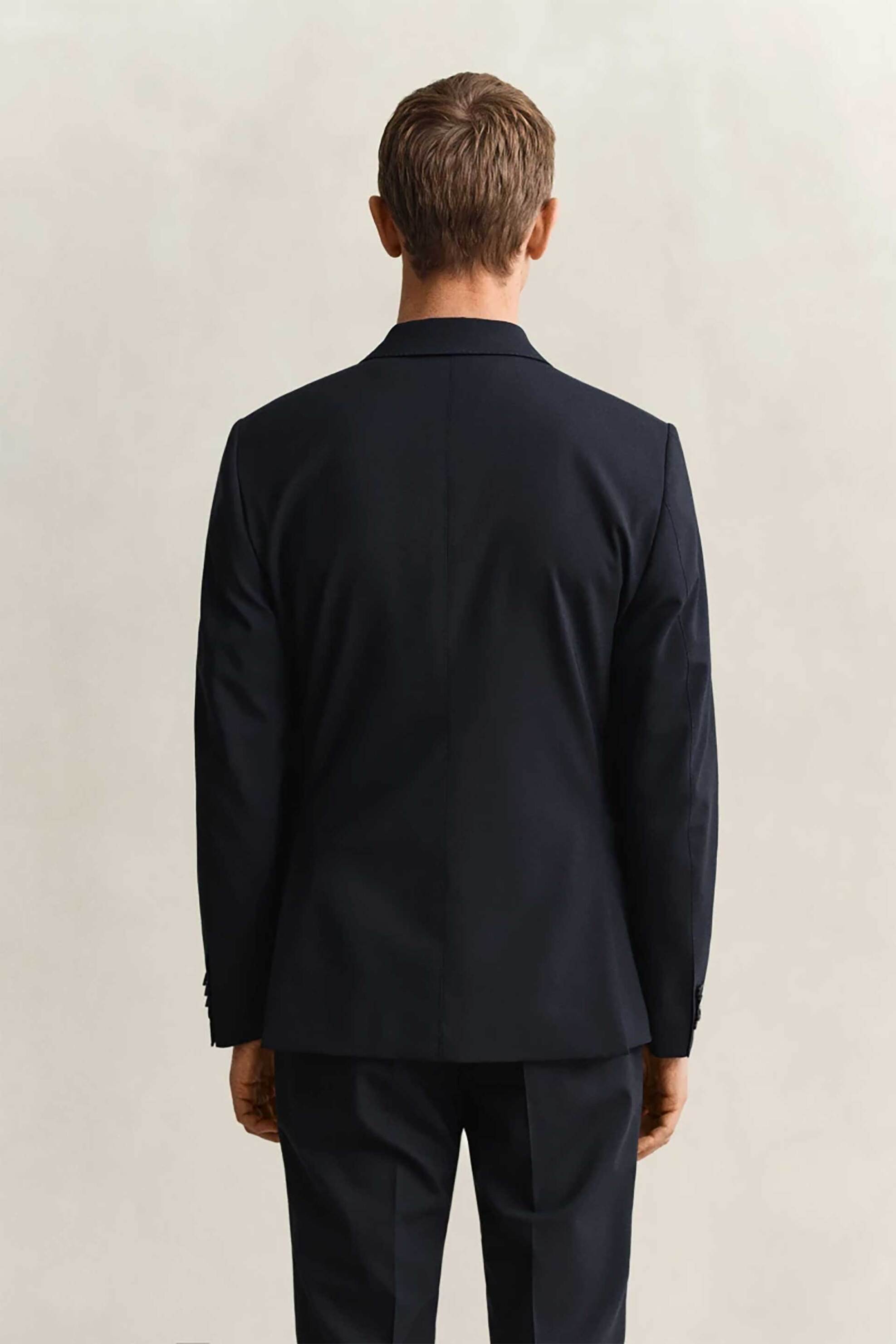 Gant Ανδρικό Σακάκι Μονόχρωμο Slim Fit - 7706359 Μπλε Σκούρο