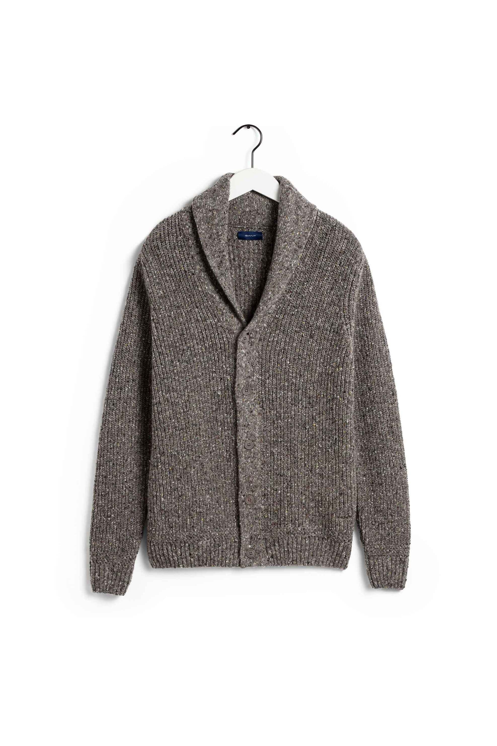 Gant ανδρική πλεκτή ζακέτα ribbed - 8040058 Γκρι