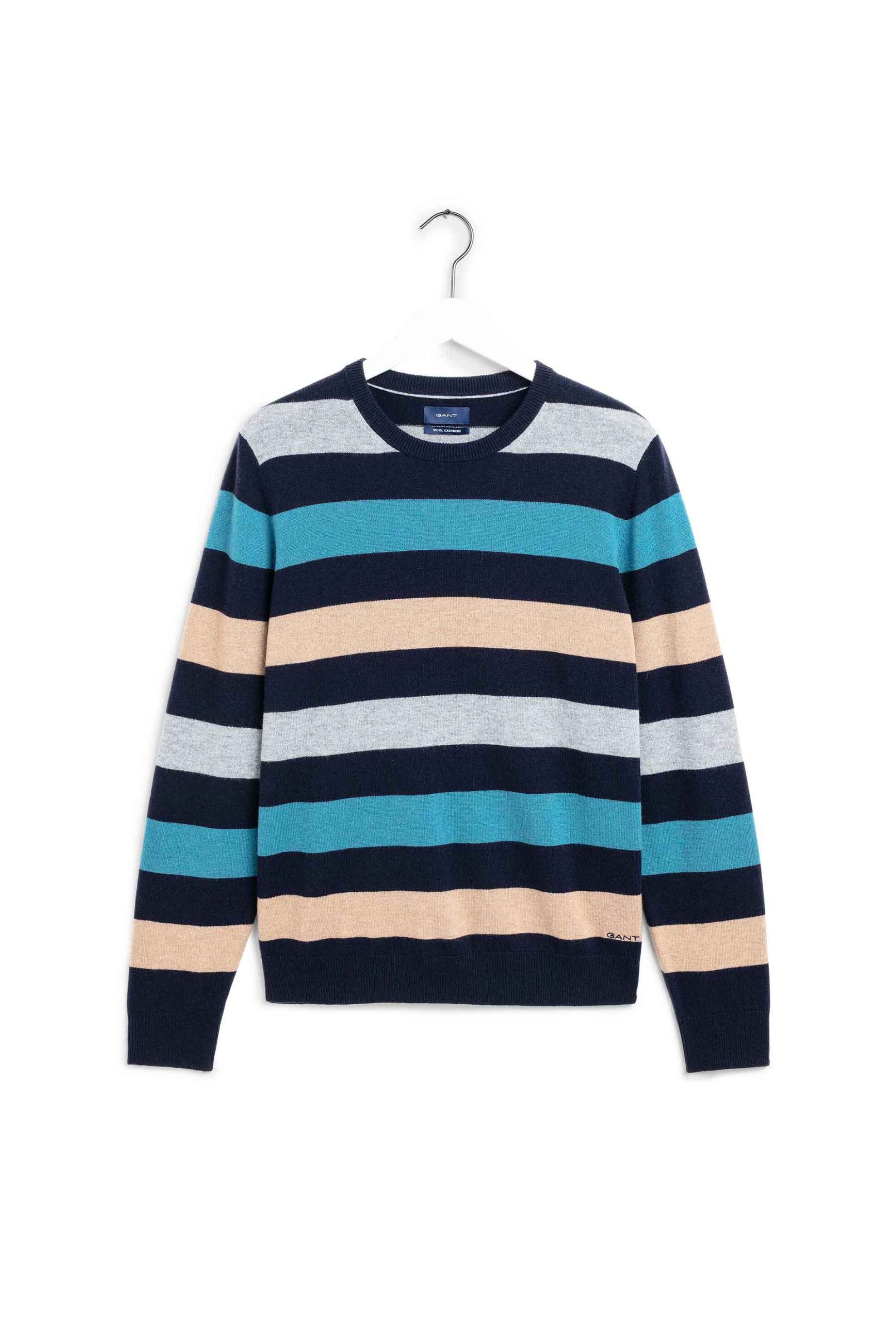 Gant ανδρικό πουλόβερ από μαλλί και κασμίρ με ribbed τελειώματα - 8050003 Πολύχρωμο