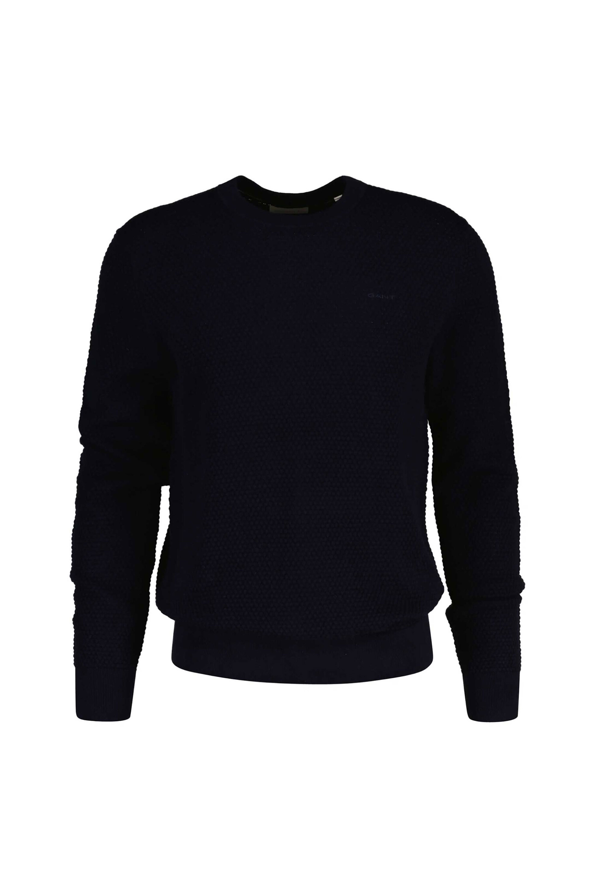 Gant ανδρικό πουλόβερ textured με κεντημένο λογότυπο Regular Fit - 8050262 Μπλε Σκούρο