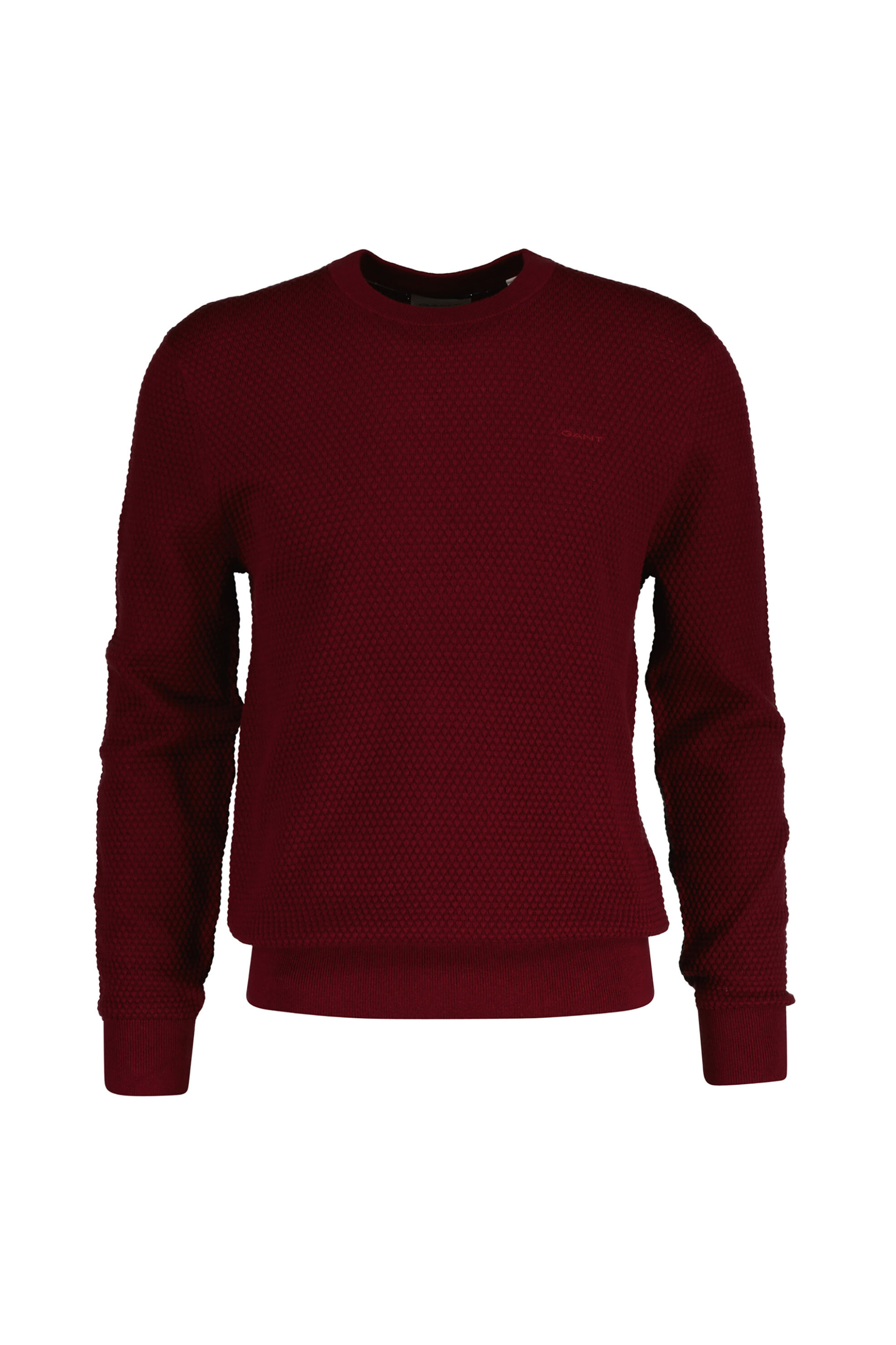 Gant ανδρικό πουλόβερ textured με κεντημένο λογότυπο Regular Fit - 8050262 Μπορντό
