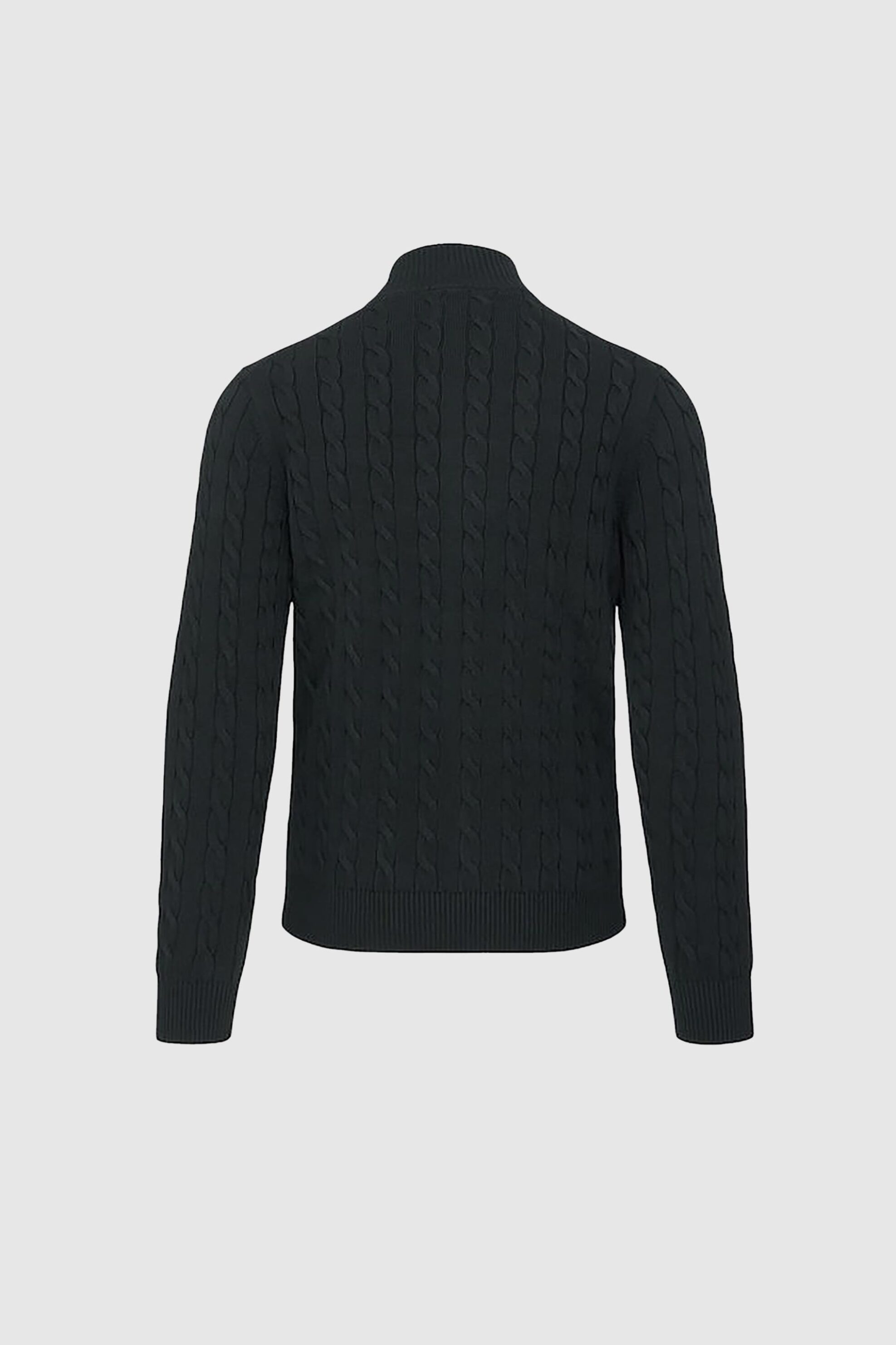Gant ανδρική πλεκτή ζακέτα με cable knit pattern και κεντημένο λογότυπο Regular Fit - 8050604 Μαύρο φωτογραφία