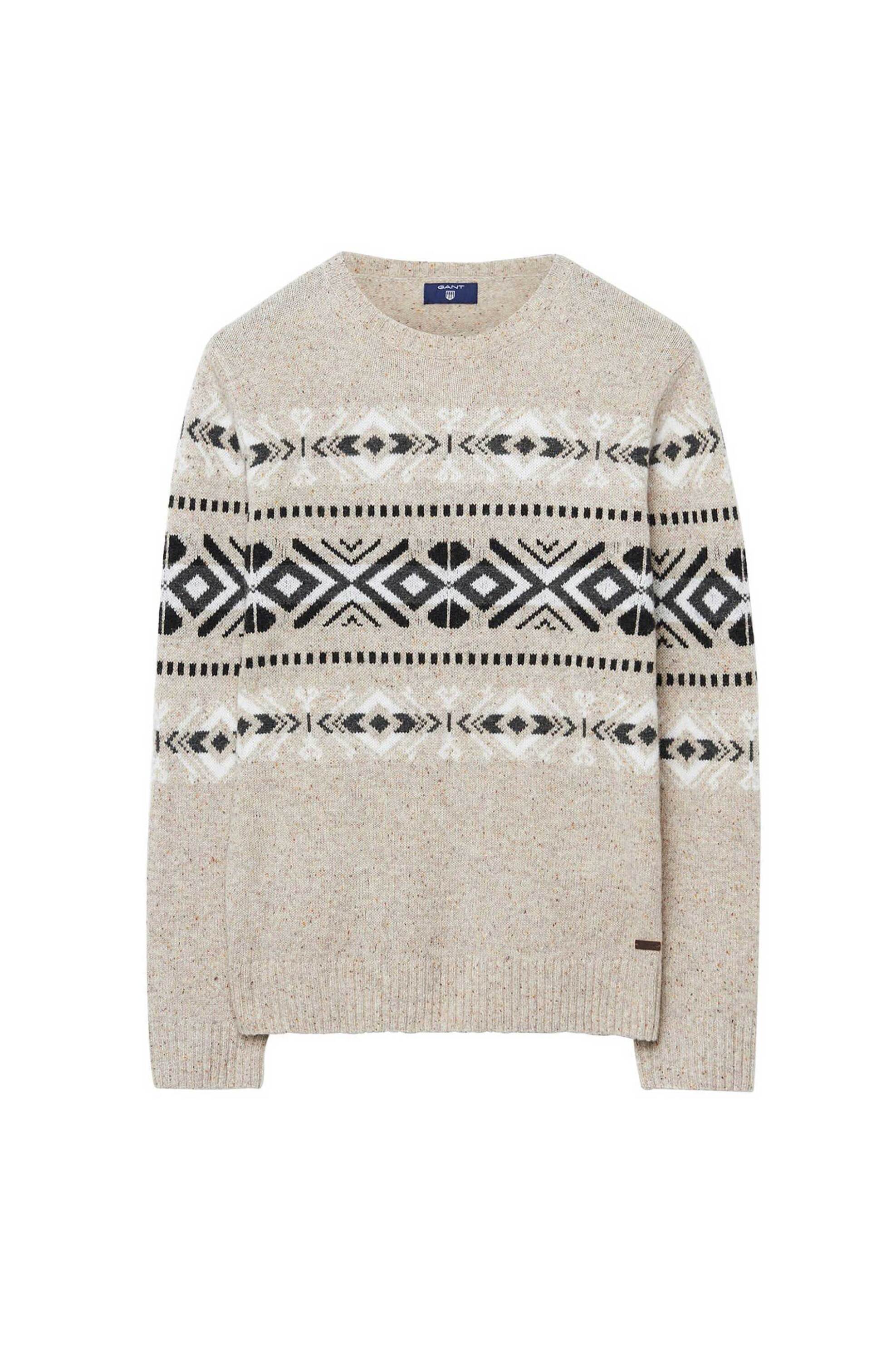 Gant ανδρικό πουλόβερ με geometrical pattern - 85223 Μπεζ