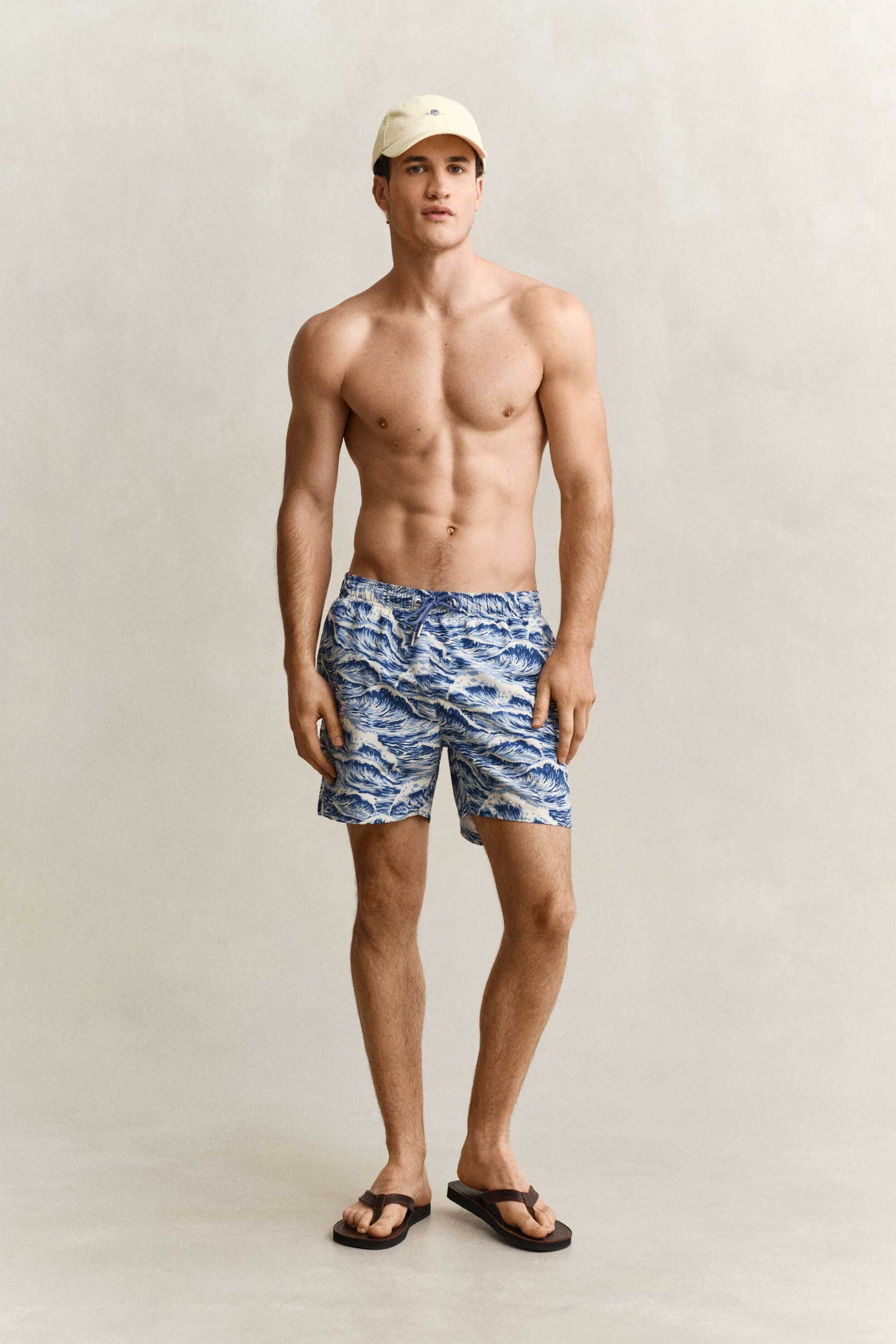 Gant ανδρικό μαγιό σορτς με all-over print Regular Fit - 922616003 Μπλε
