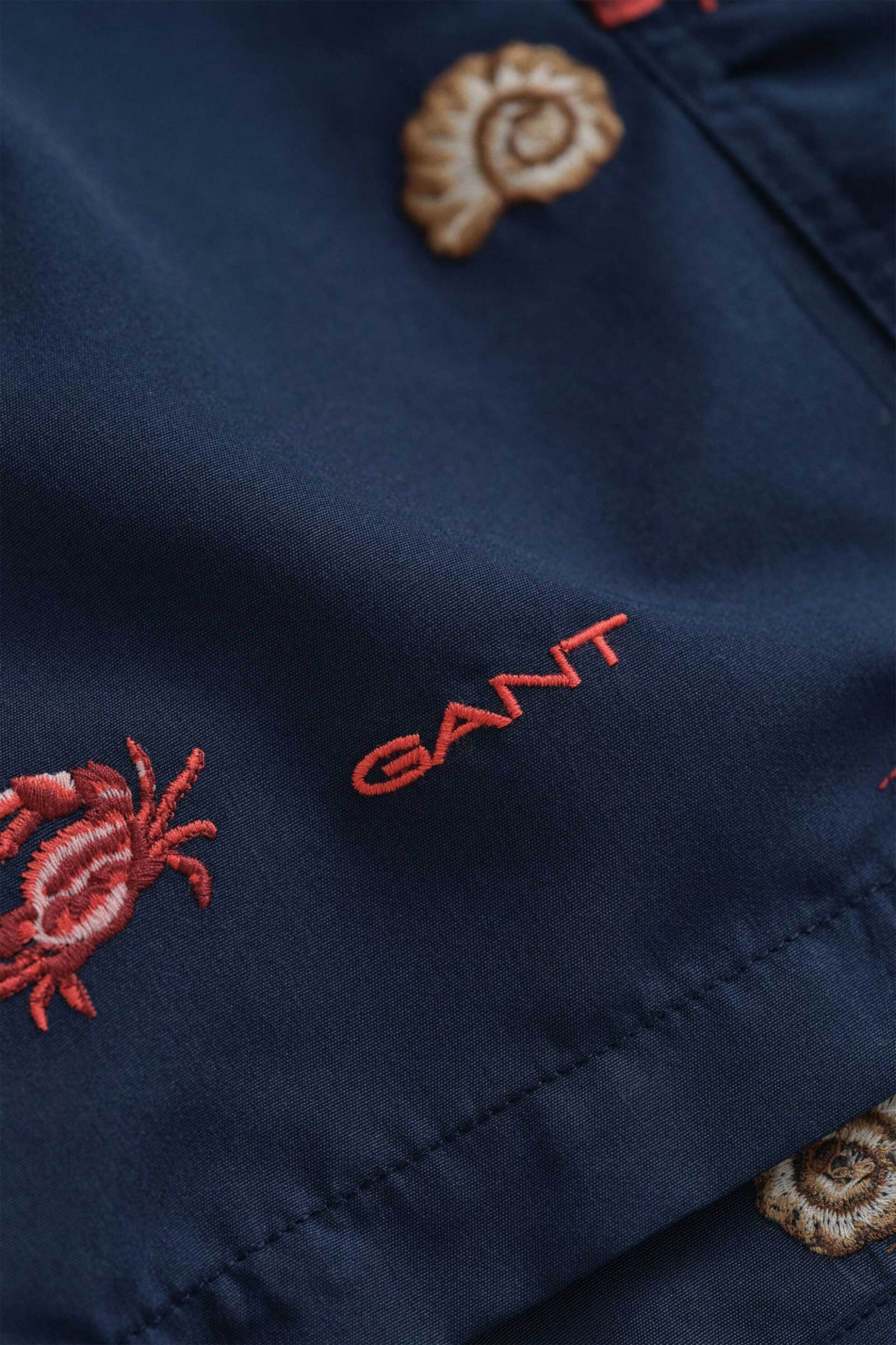 Gant Ανδρικό Μαγιό Σορτς με Κεντημένα Σχέδια Regular Fit - 922616006 Μπλε Σκούρο