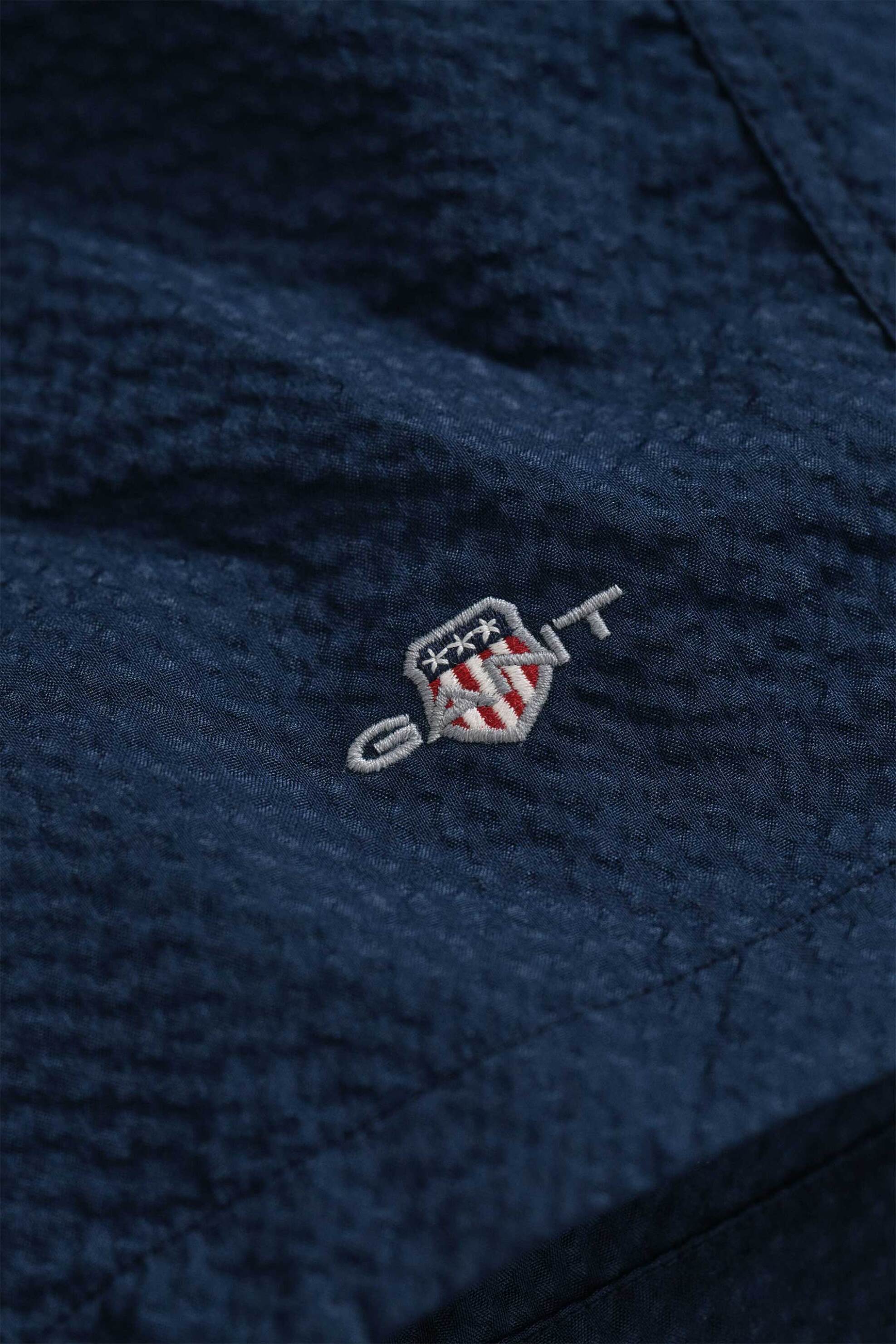 Gant Ανδρικό Μαγιό Σορτς Textured με Κεντημένο Λογότυπο Regular Fit - 922616015 Μπλε Σκούρο