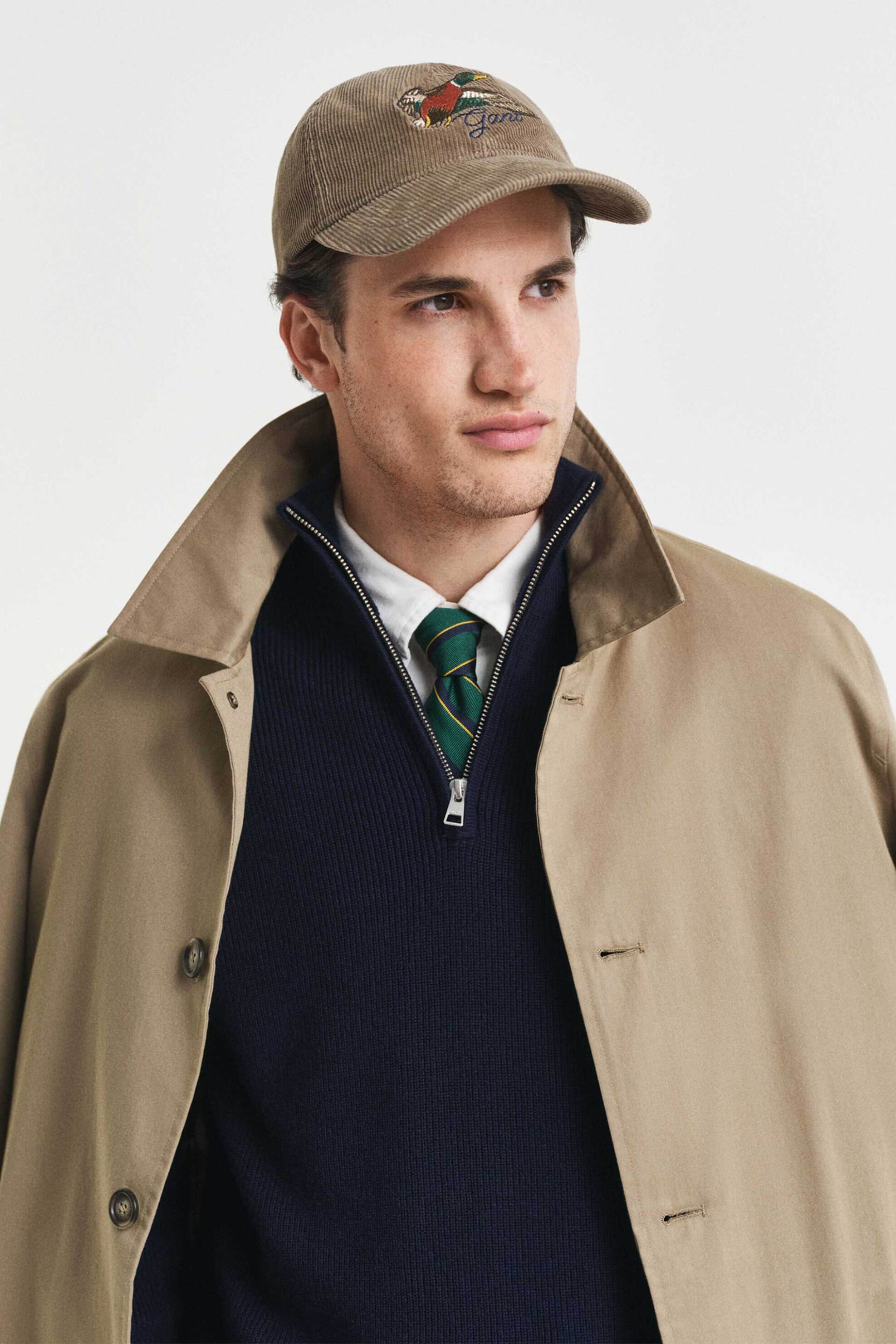 Gant ανδρικό καπέλο jockey κοτλέ με κεντημένο graphic logo - 9901295 Taupe φωτογραφία