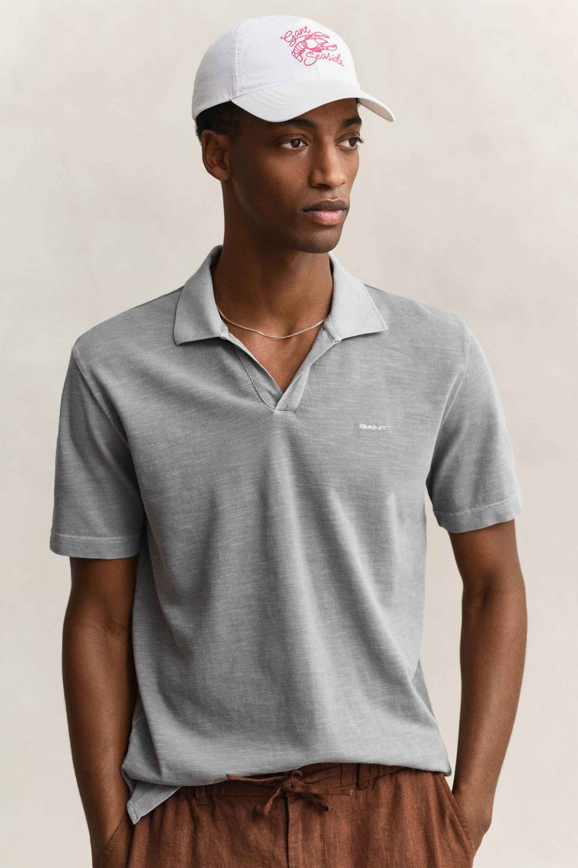 Gant Ανδρικό Καπέλο Jockey με Κέντημα - 9901303 Κρέμ