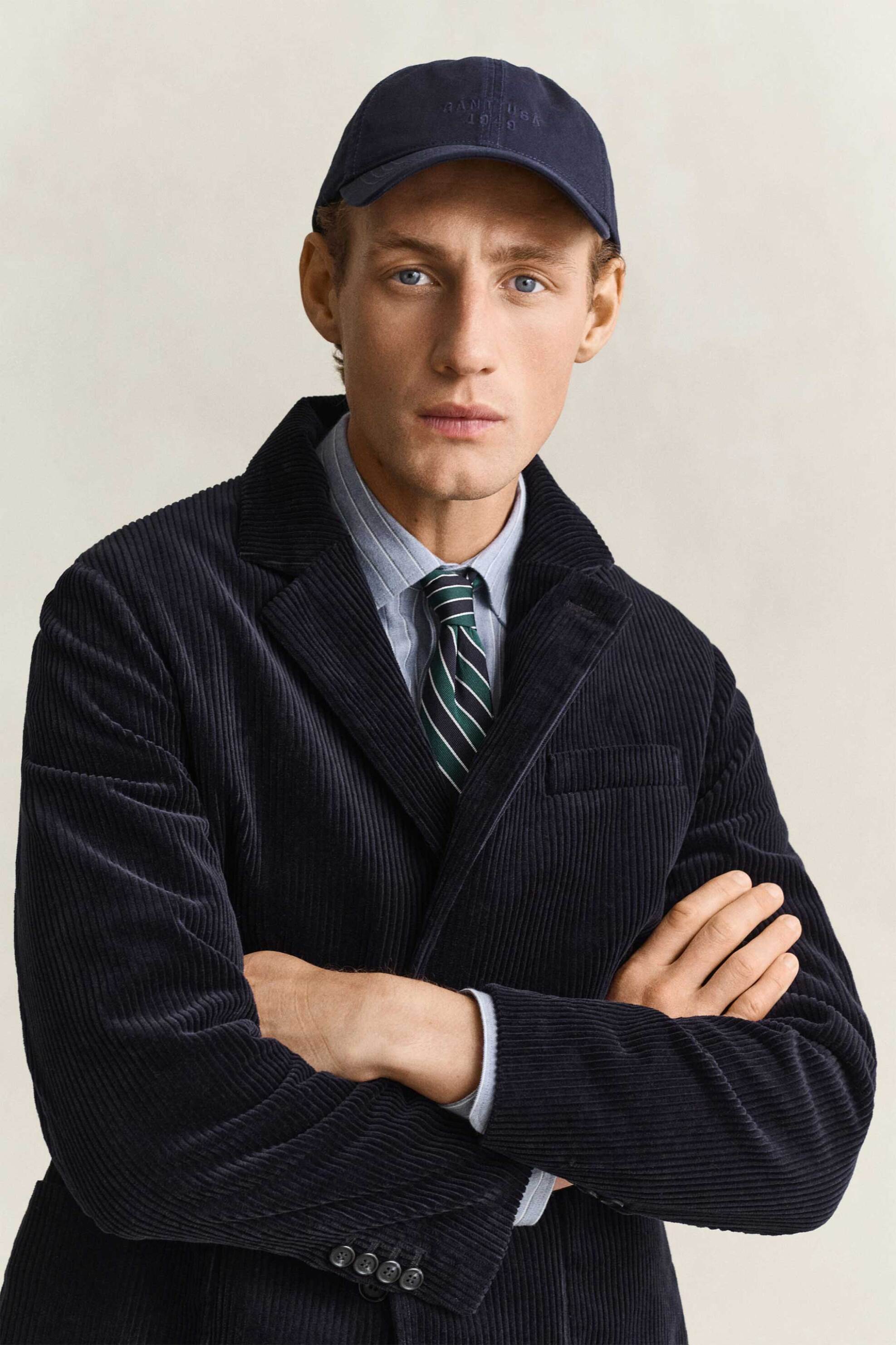 Gant Ανδρικό Καπέλο Jockey με Κεντημένο Λογότυπο - 9901338 Μπλε Σκούρο