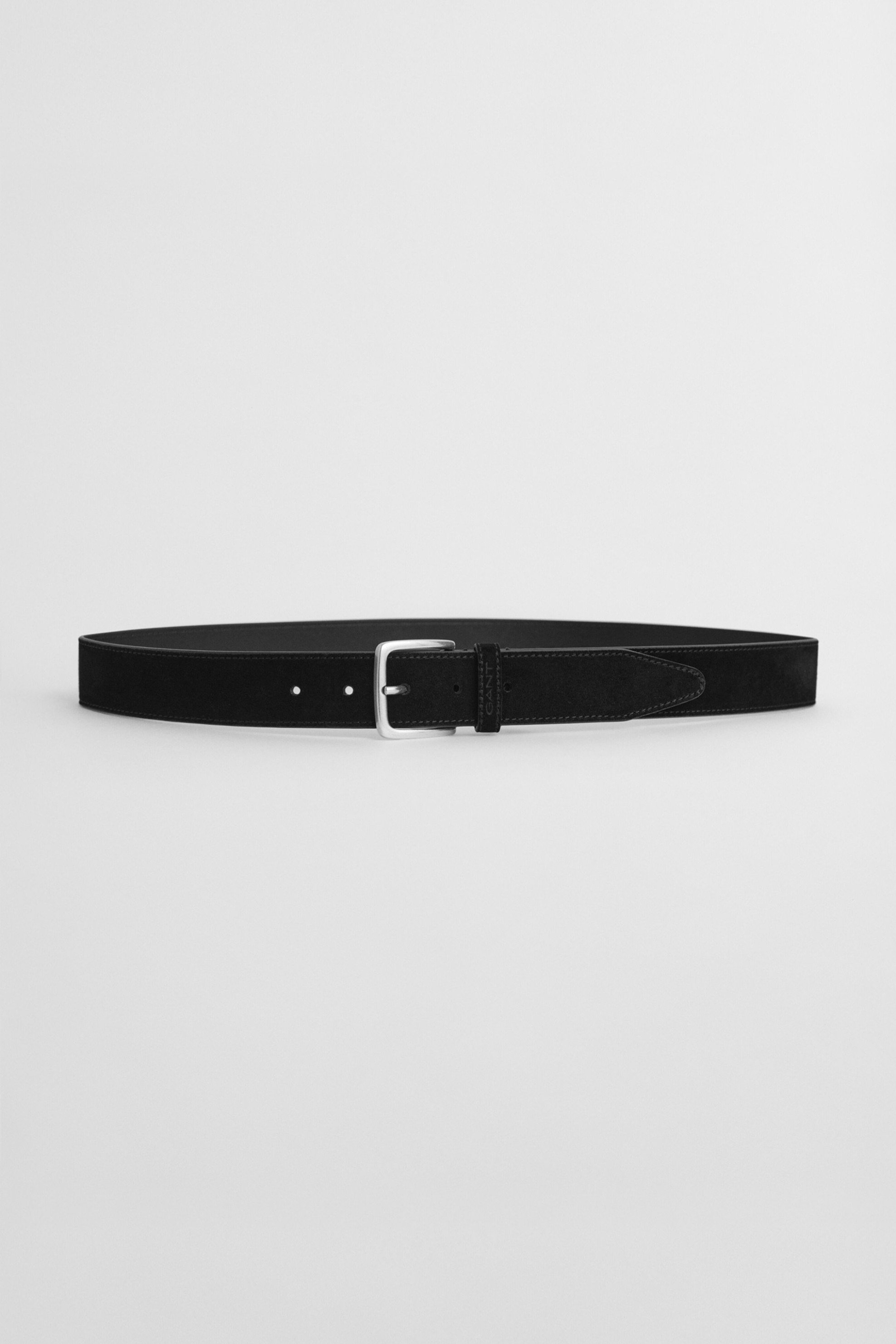 Gant ανδρική suede ζώνη με μεταλλική αγκράφα και λογότυπο στη θηλιά - 9940176 Μαύρο