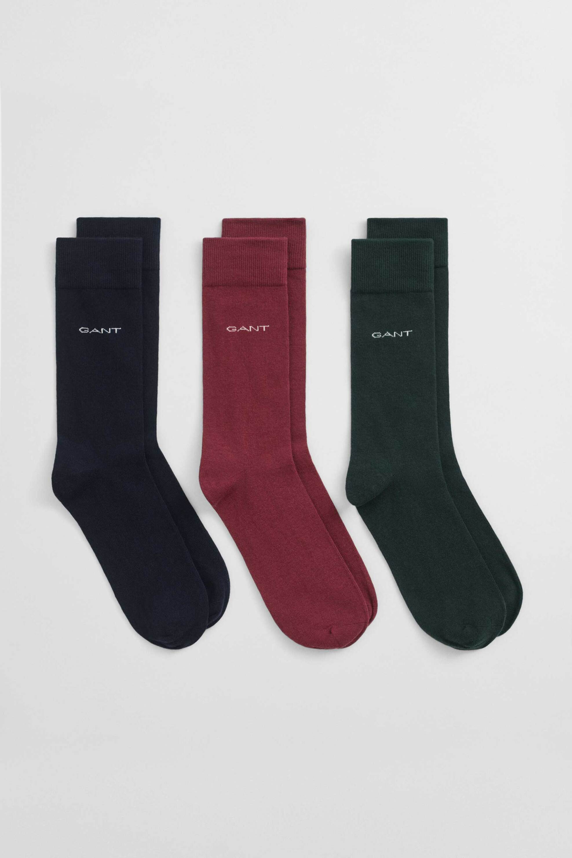 Gant σετ ανδρικές μακριές κάλτσες με λογότυπο (3 ζευγάρια) - 9960256 Πράσινο Σκούρο