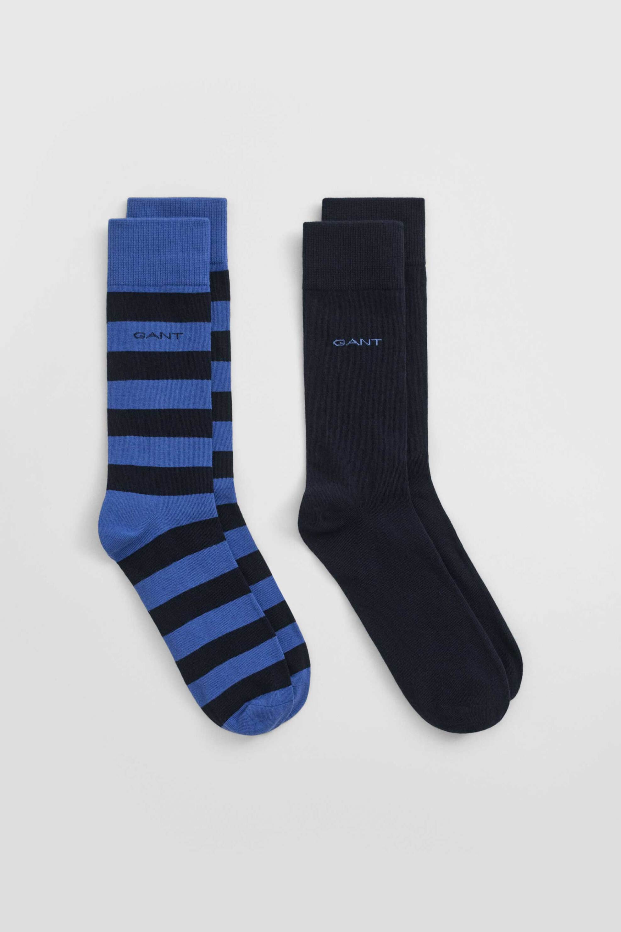 Gant σετ ανδρικές μακριές κάλτσες με λογότυπο σε μονόχρωμο και ριγέ σχέδιο (2 ζευγάρια) - 9960261 Μπλε Sky